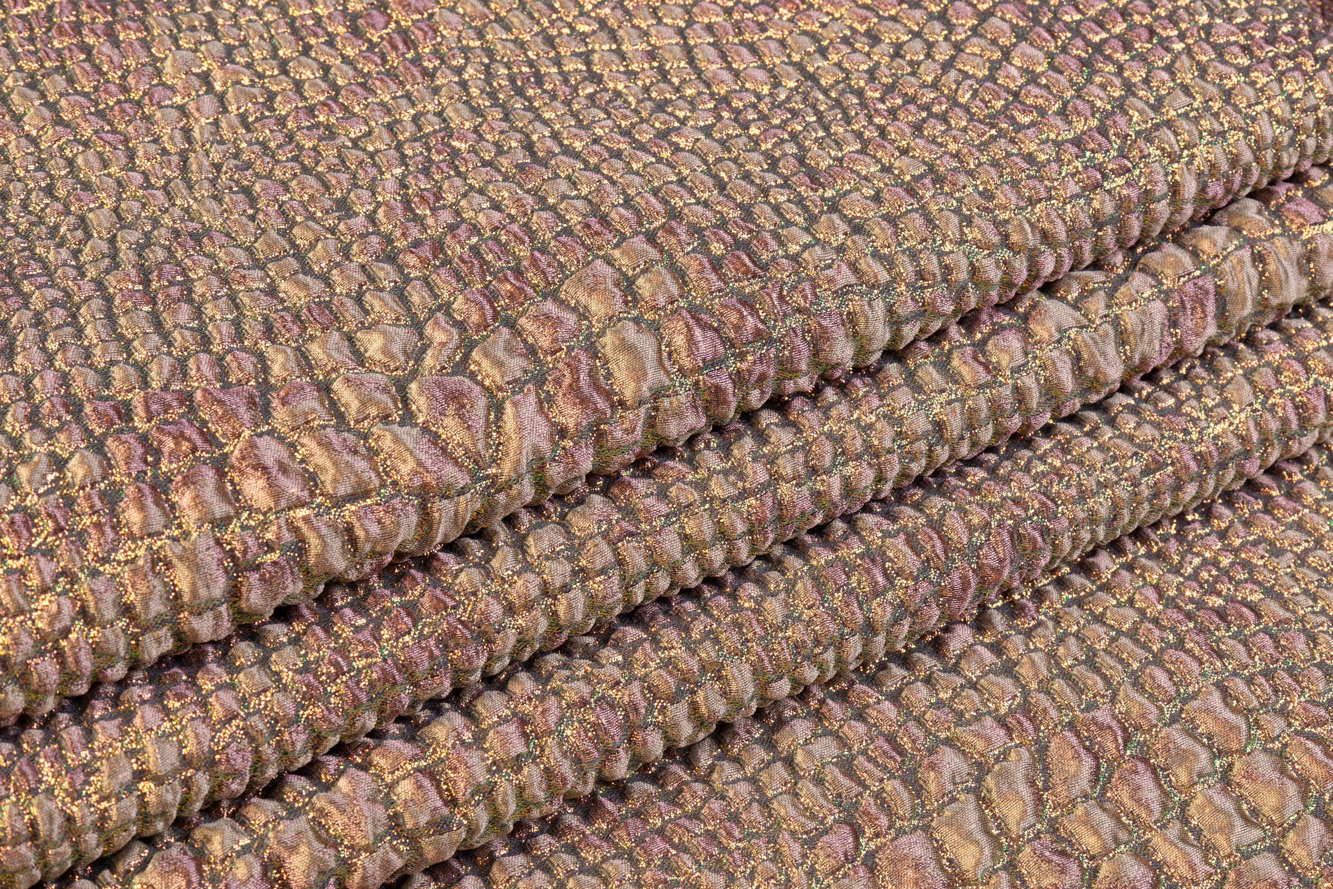 Ruffo Coli - Metallic Italian Silk Blend Brocade - Dusty Lavender / Taupe