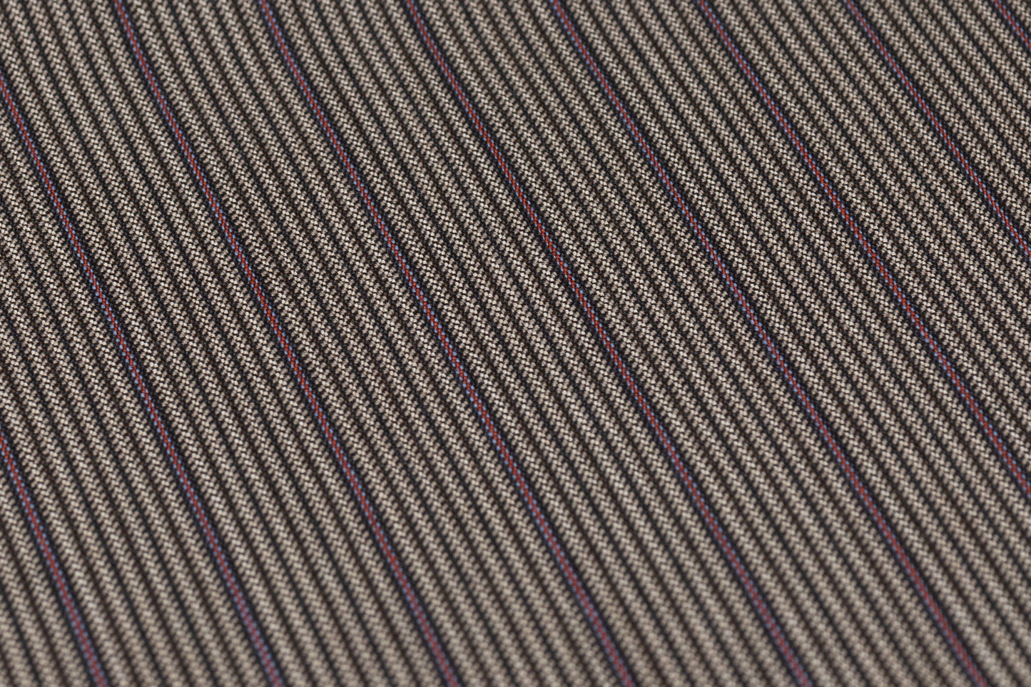 Striped Italian Wool Suiting - Taupe