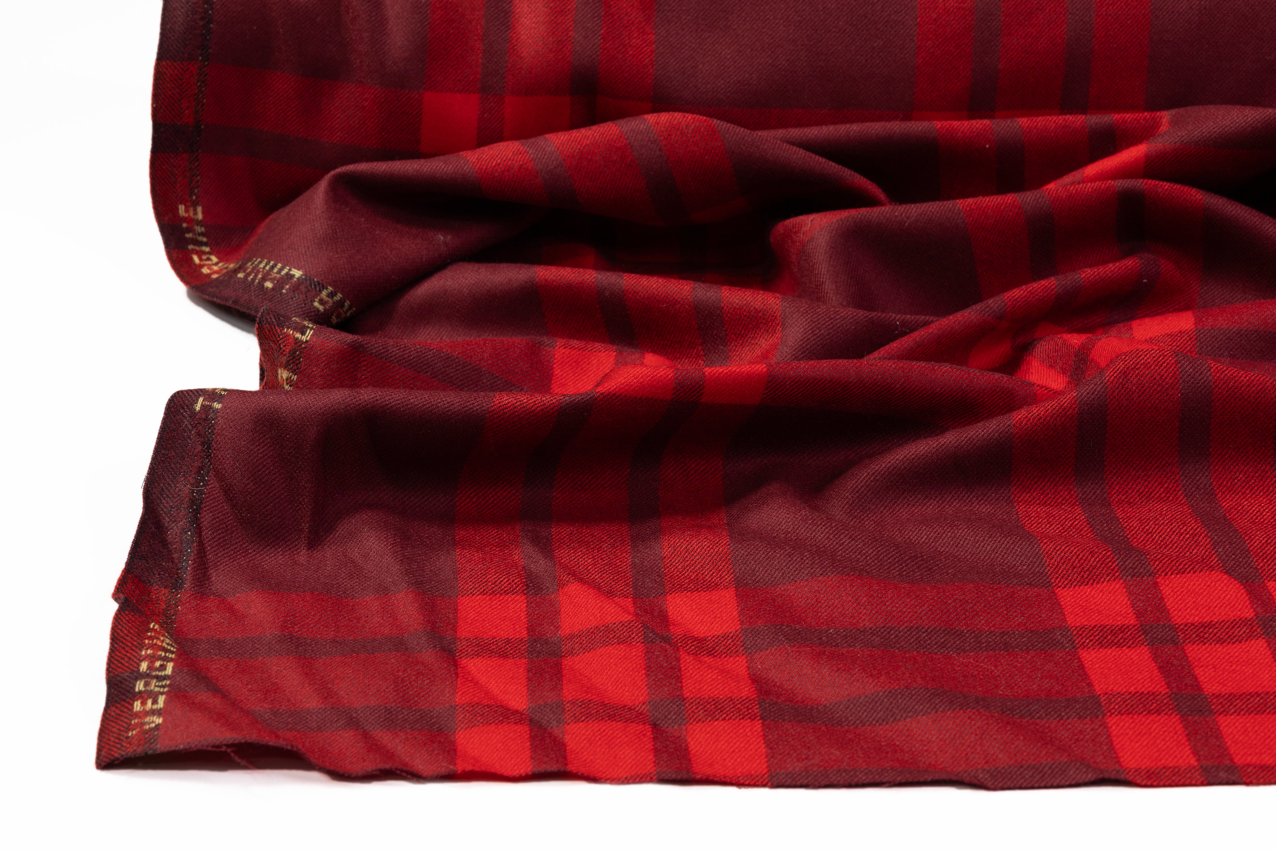 Tartan Italian Wool Suiting - Red / Burgundy