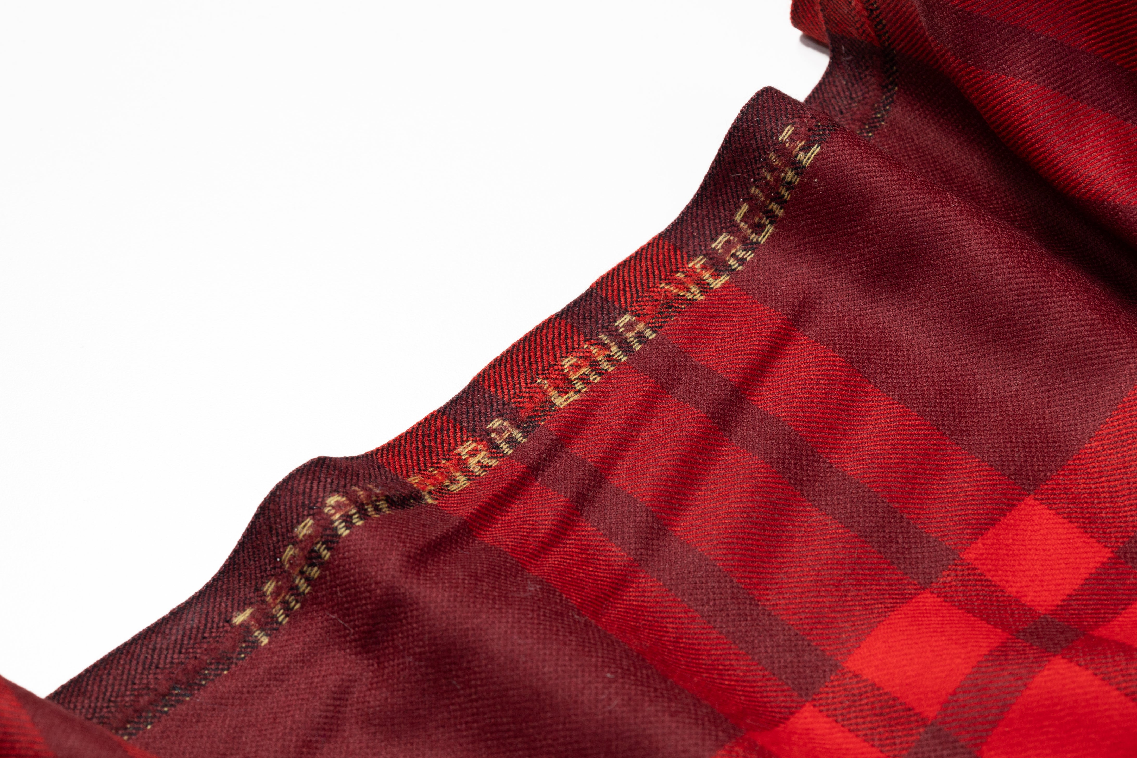 Tartan Italian Wool Suiting - Red / Burgundy