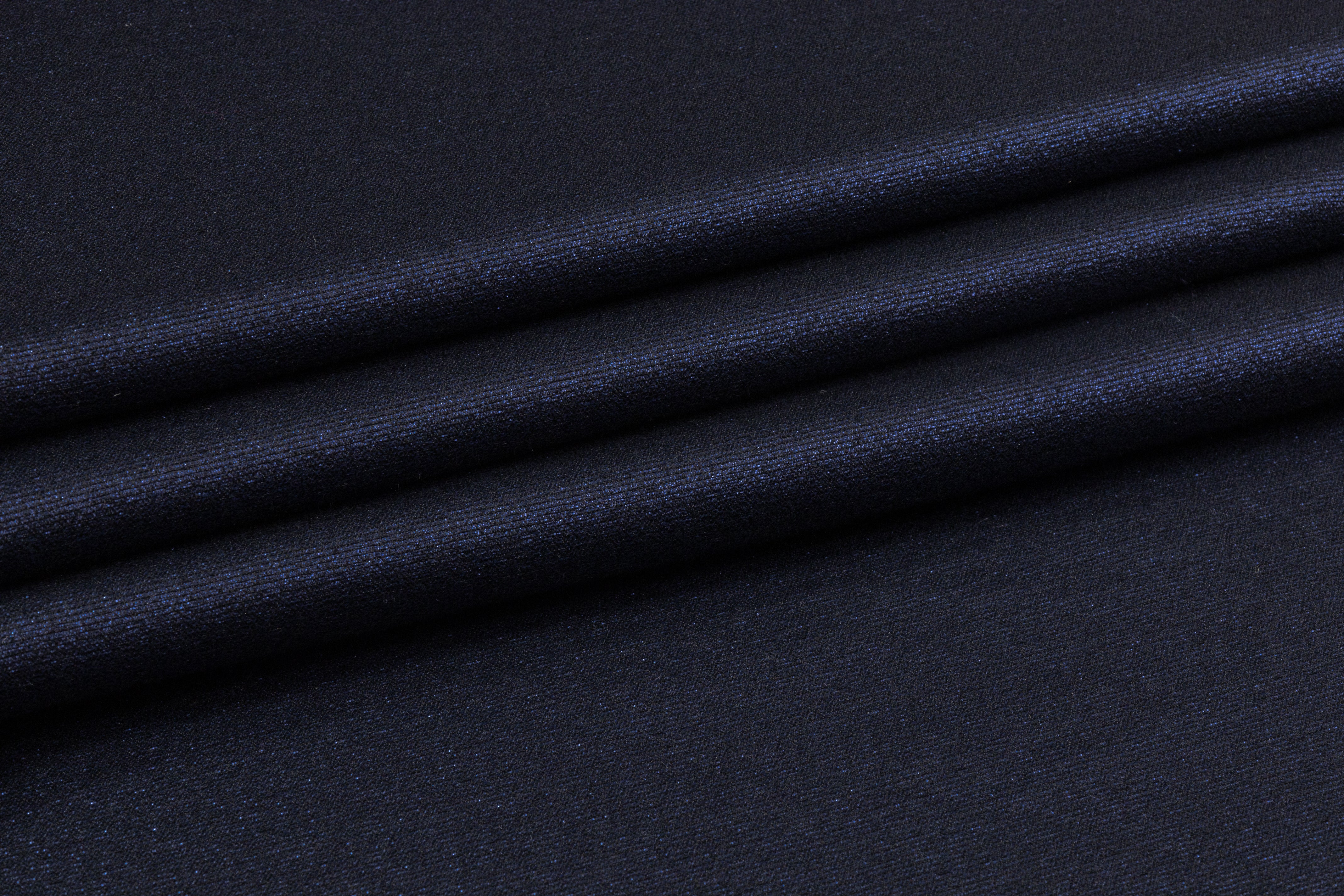 Metallic Brocade - Navy / Black