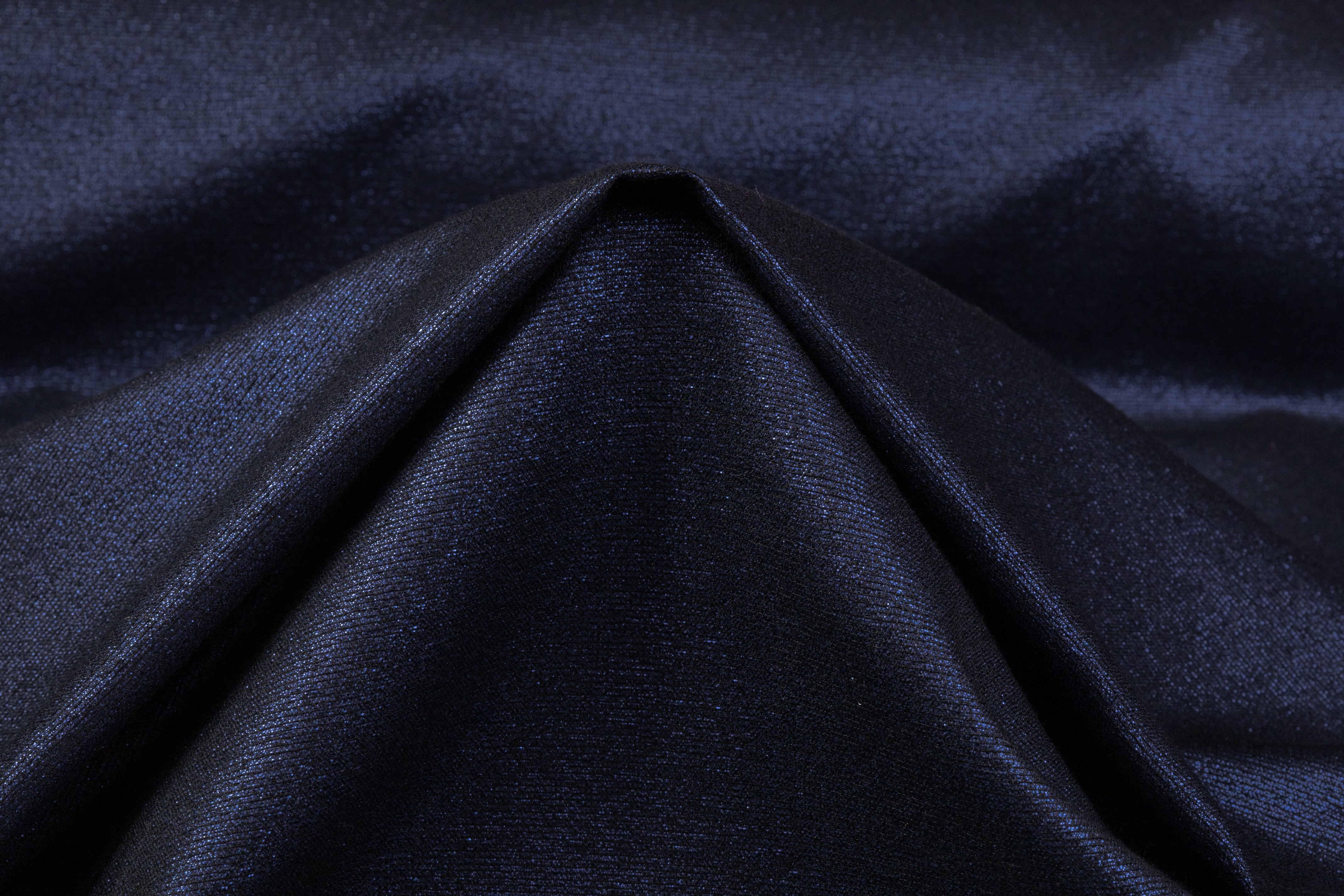 Metallic Brocade - Navy / Black