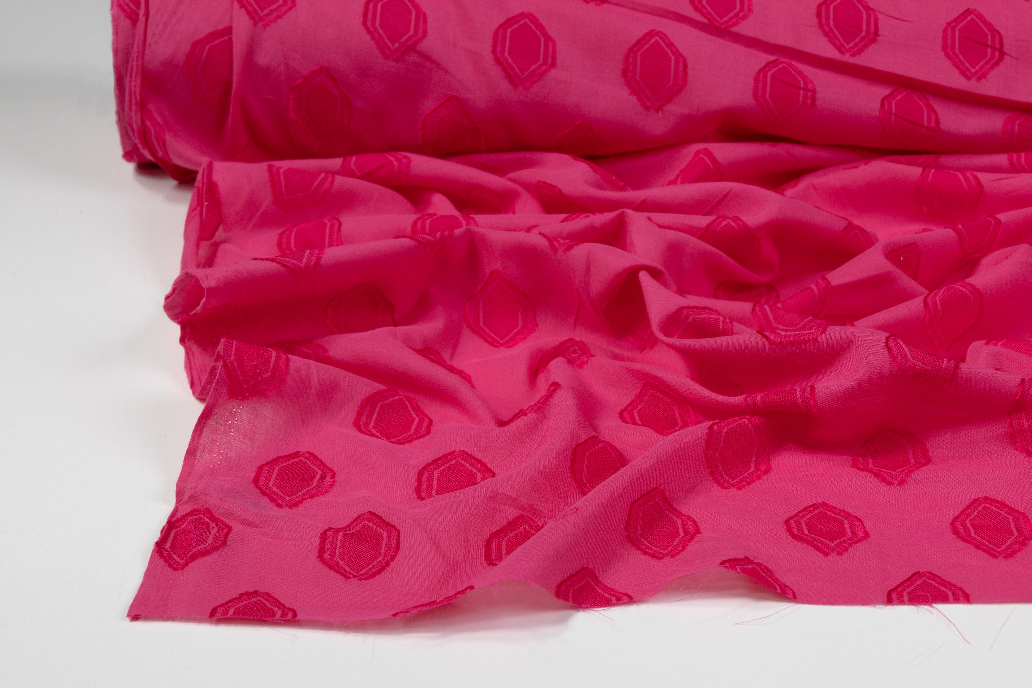Italian Cotton Viscose Fil Coupé - Magenta