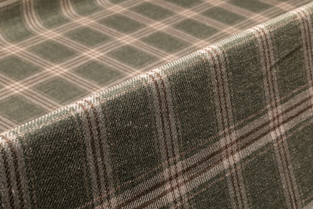 Vitale Barberis Canonico - Plaid Italian Linen Silk Cotton Suiting - Green