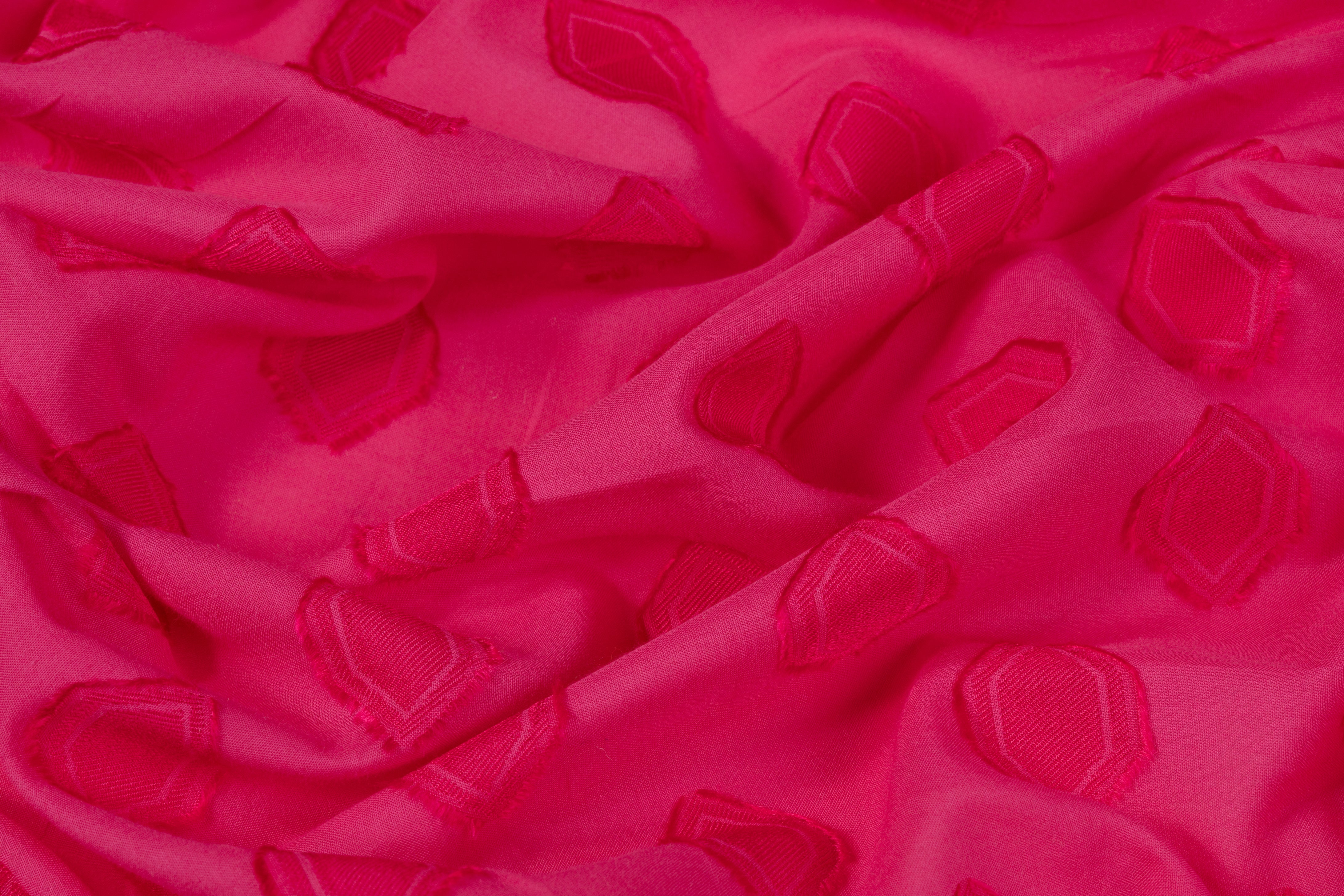 Italian Cotton Viscose Fil Coupé - Magenta