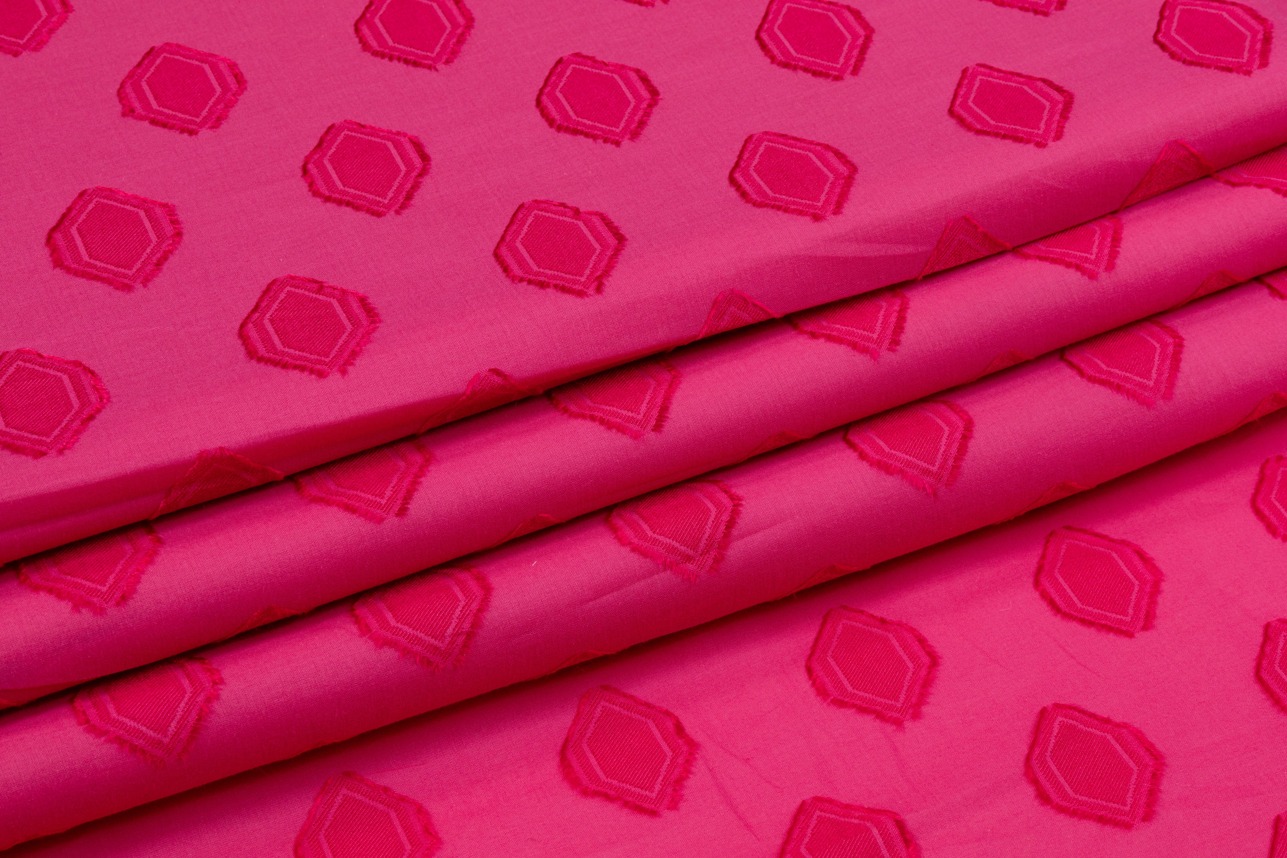 Italian Cotton Viscose Fil Coupé - Magenta