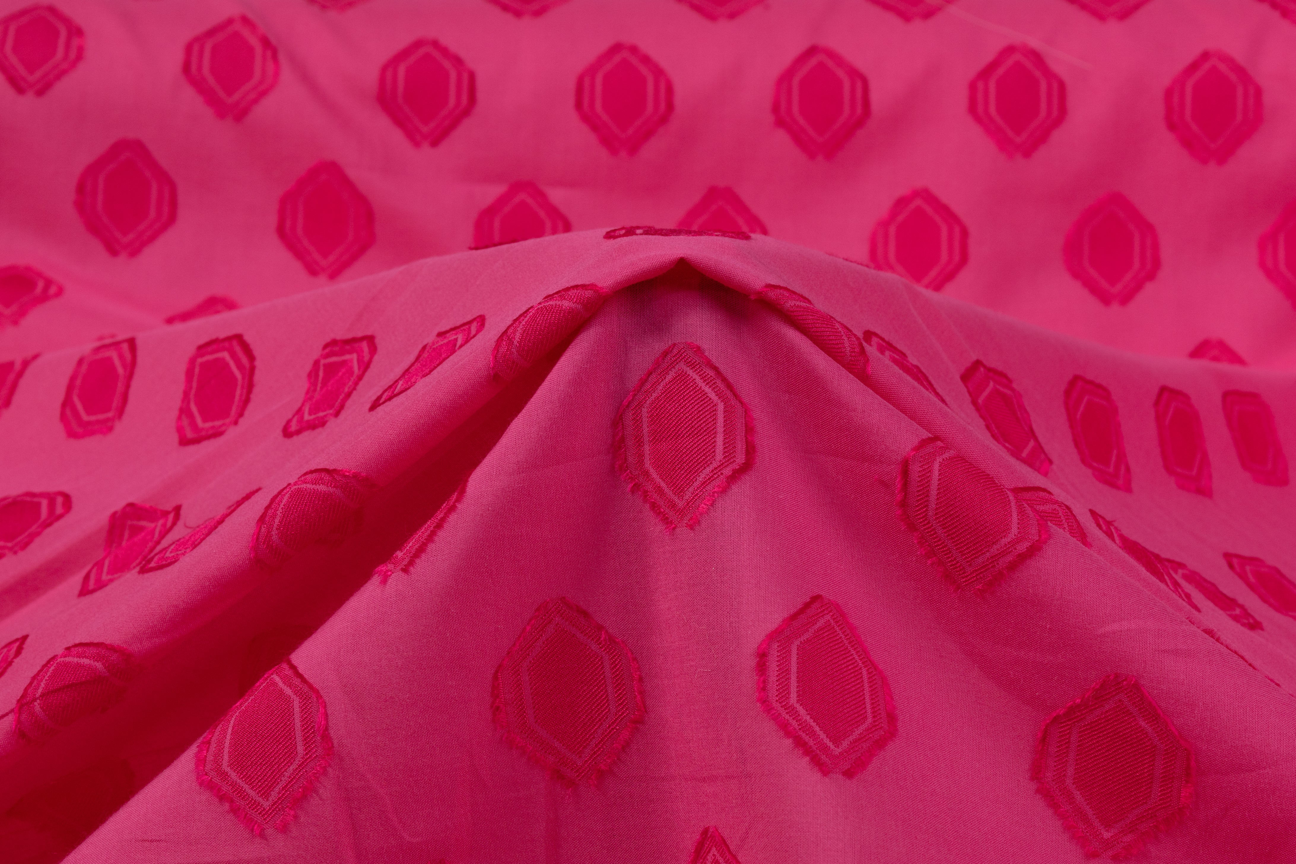 Italian Cotton Viscose Fil Coupé - Magenta