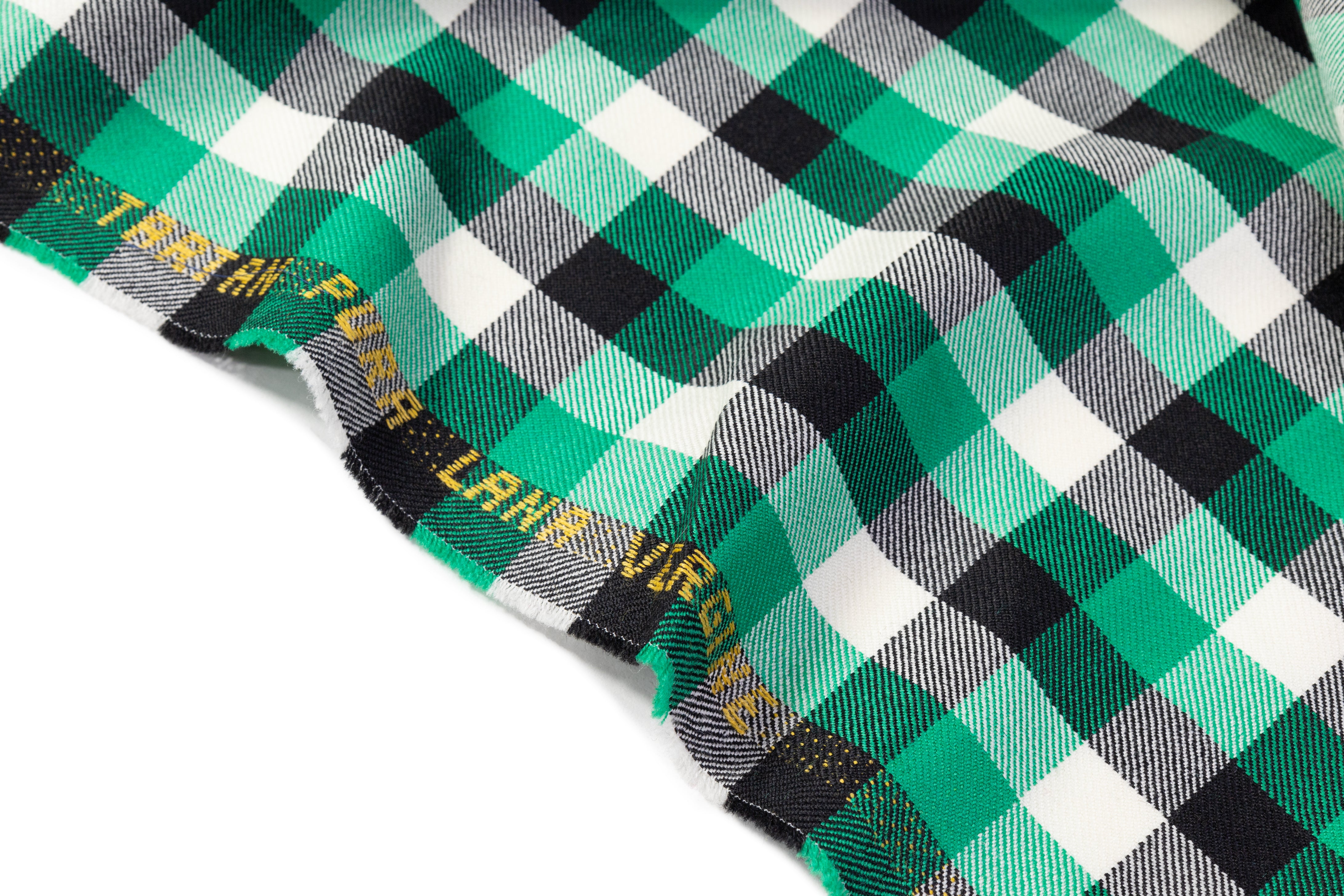 Tartan Italian Wool Suiting - Green / Black / White
