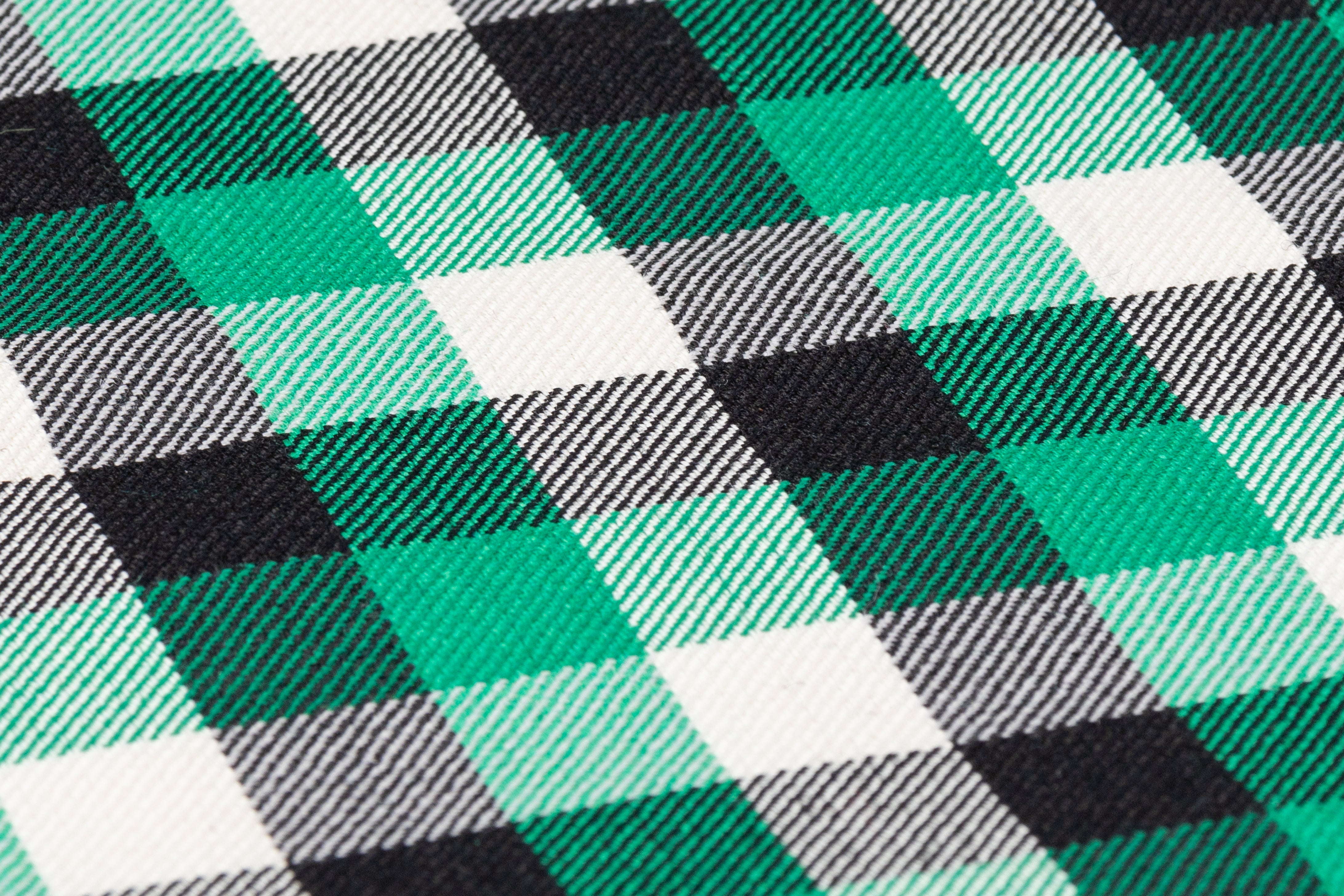 Tartan Italian Wool Suiting - Green / Black / White