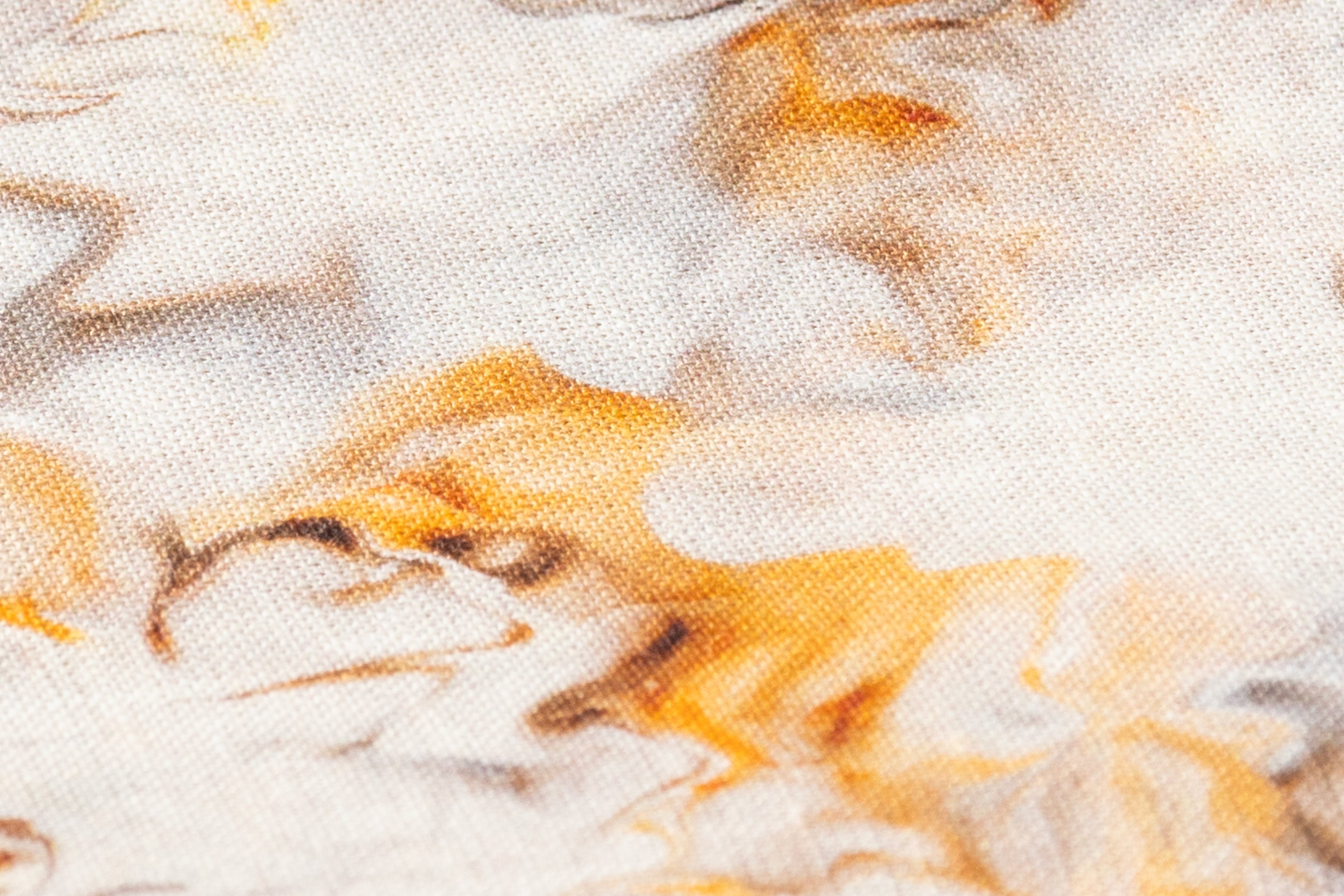 Abstract Linen - Burnt Orange / Blue / White