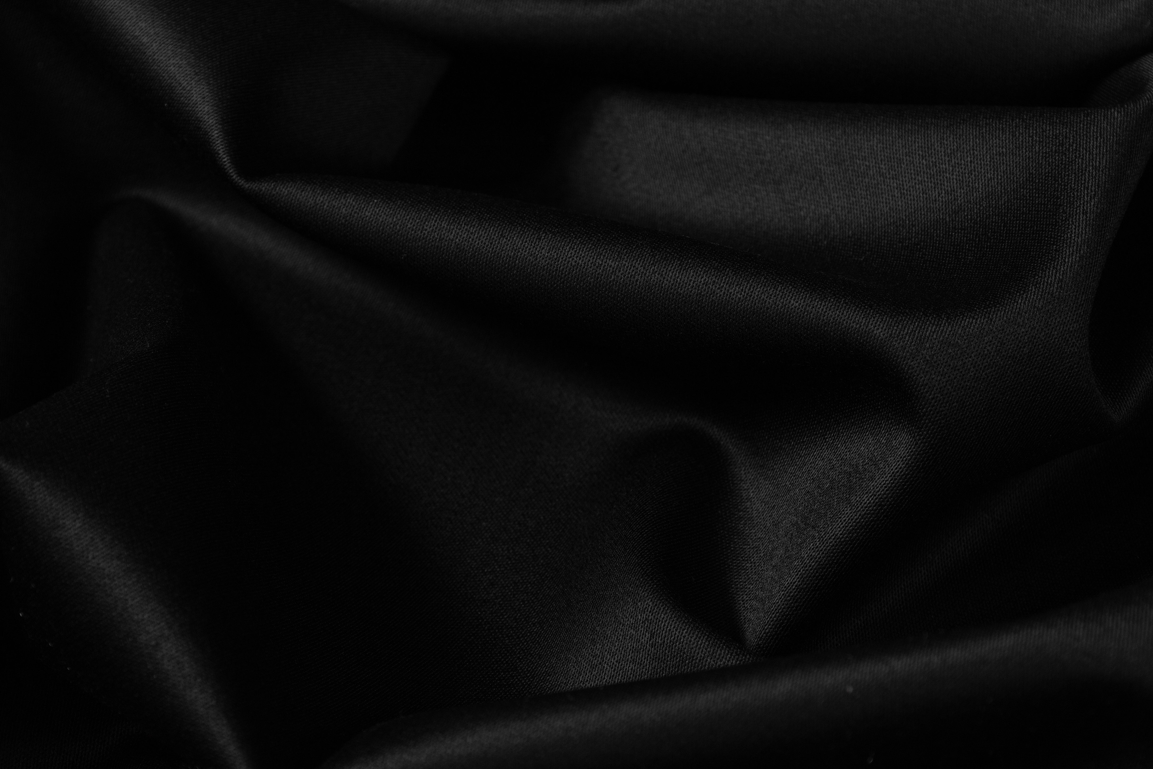 Italian Wool Satin Faille Stretch Suiting - Black