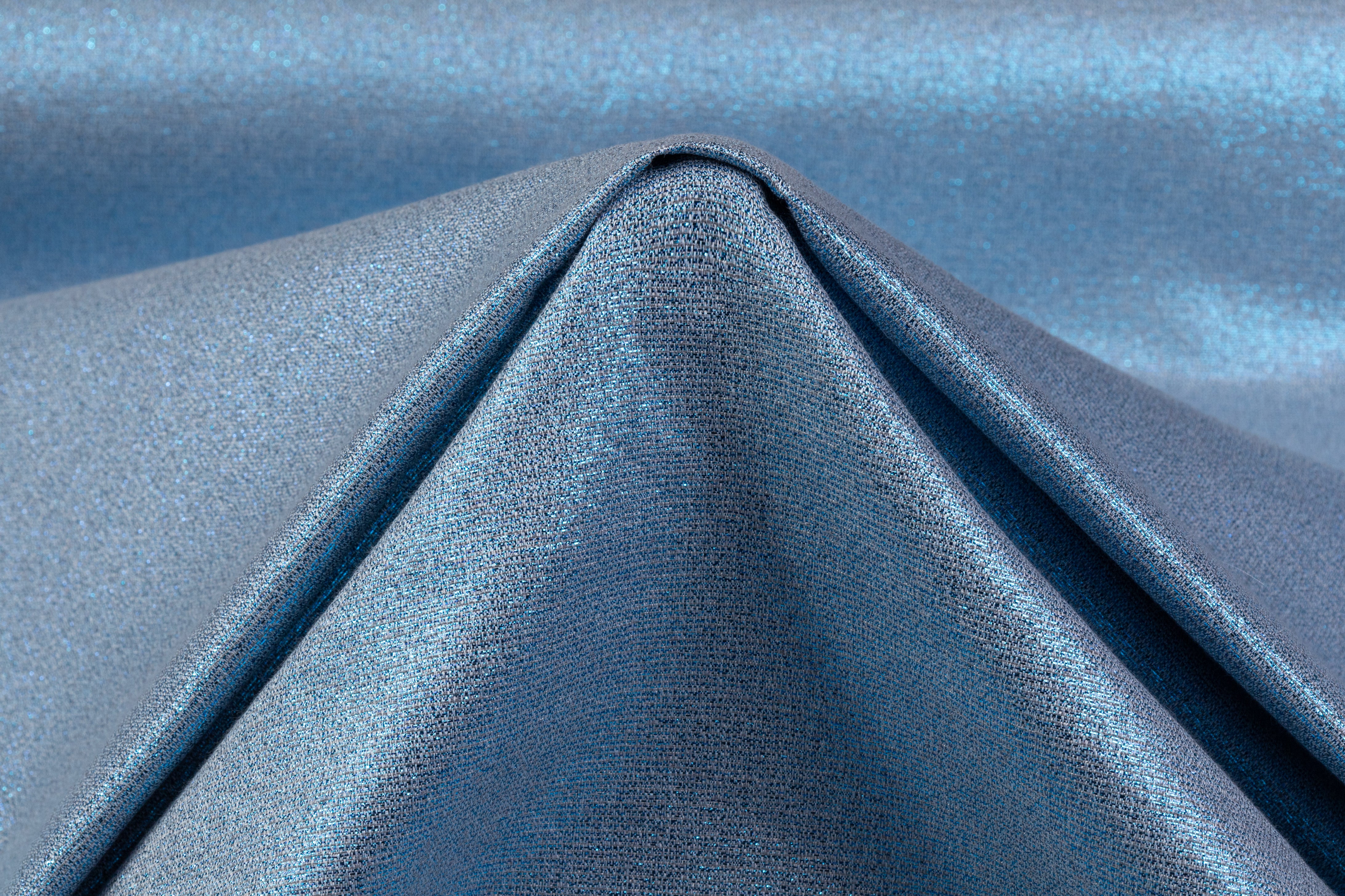 Iridescent Metallic Brocade - Blue