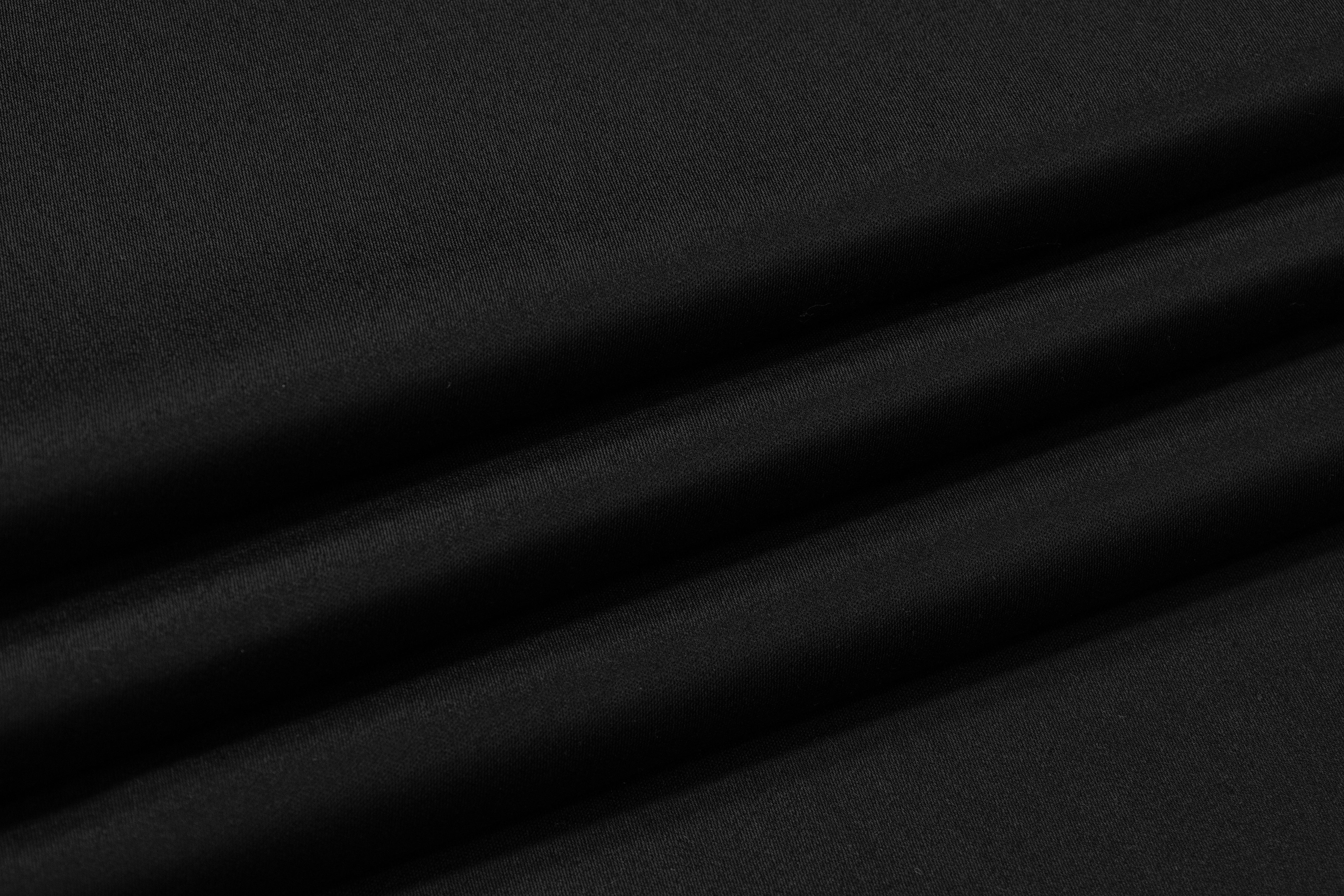 Italian Wool Satin Faille Stretch Suiting - Black