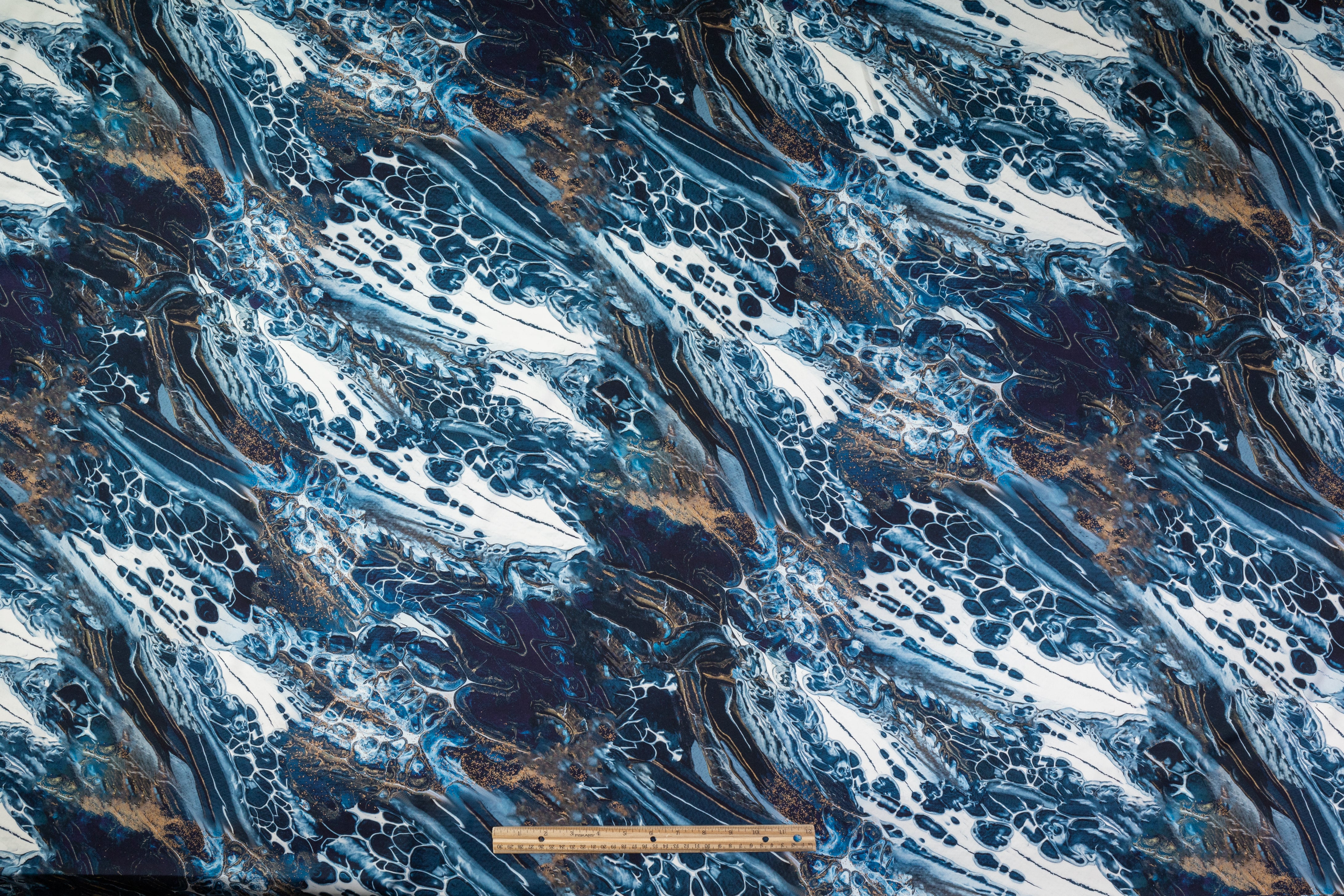 Roberto Cavalli - Abstract 4-Ply Stretch Silk Crepe - Blue