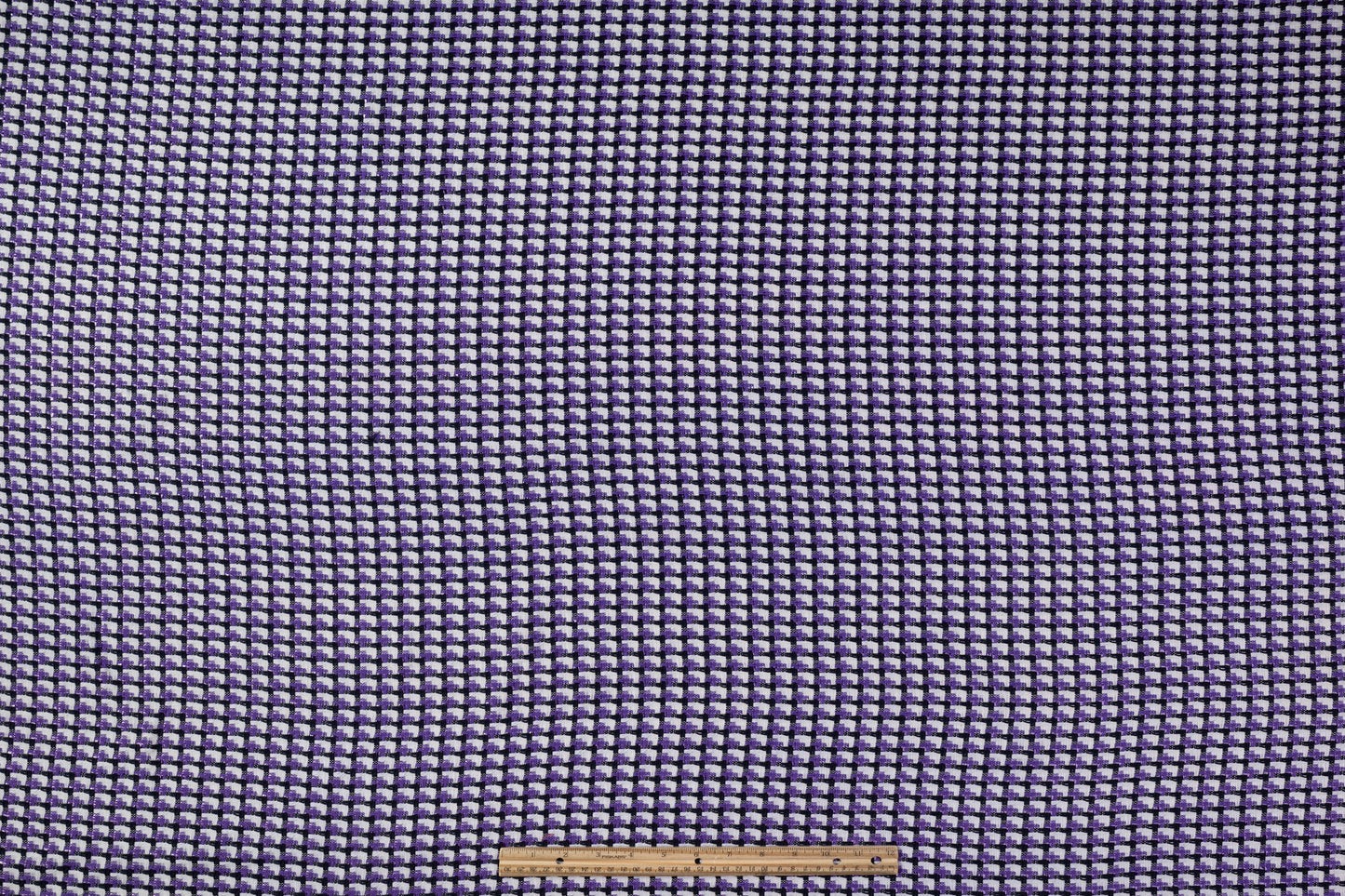 Italian Cotton Blend Tweed - Purple / Navy / White