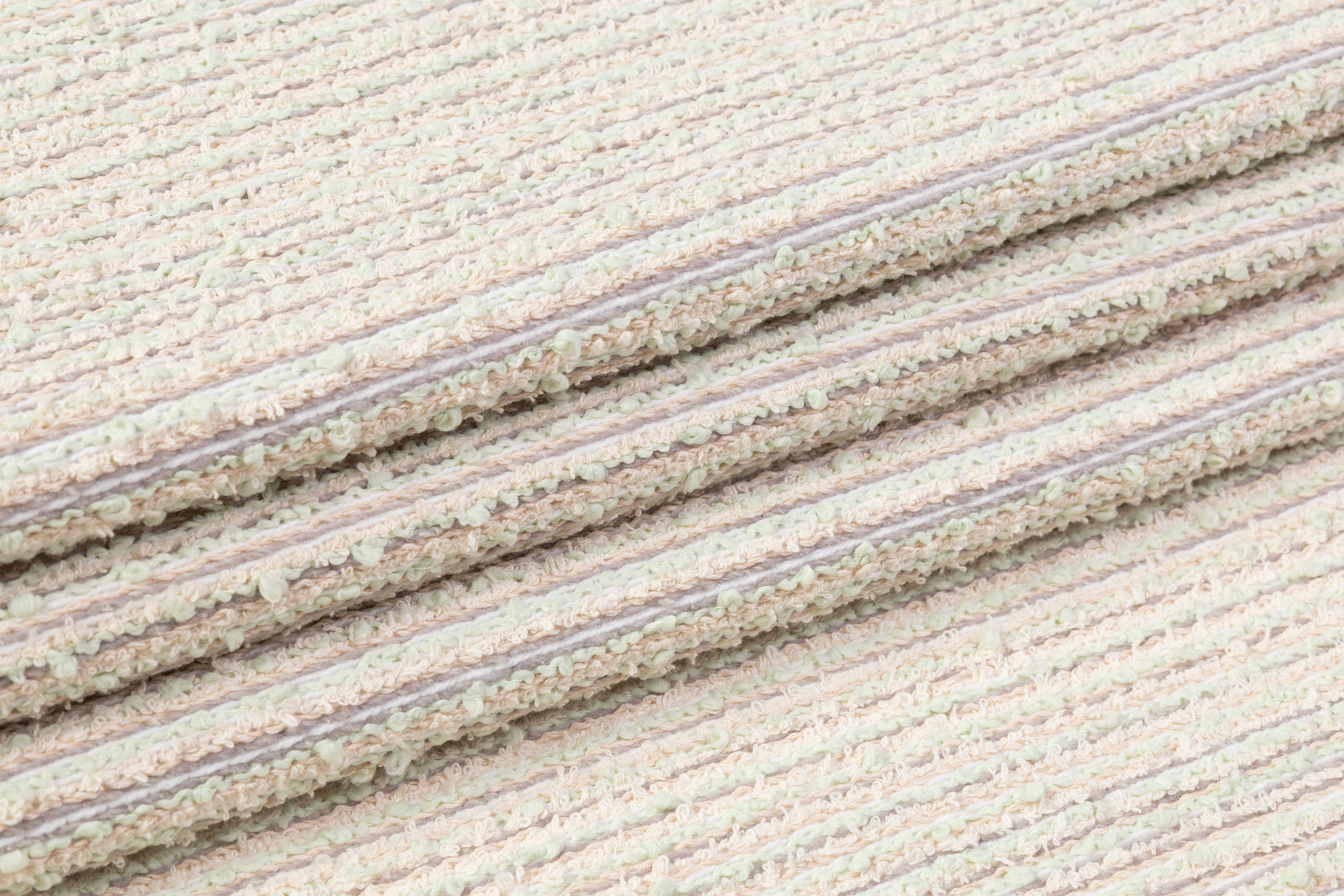 Luigi Verga - Striped Italian Tweed Boucle - Mint / Cream