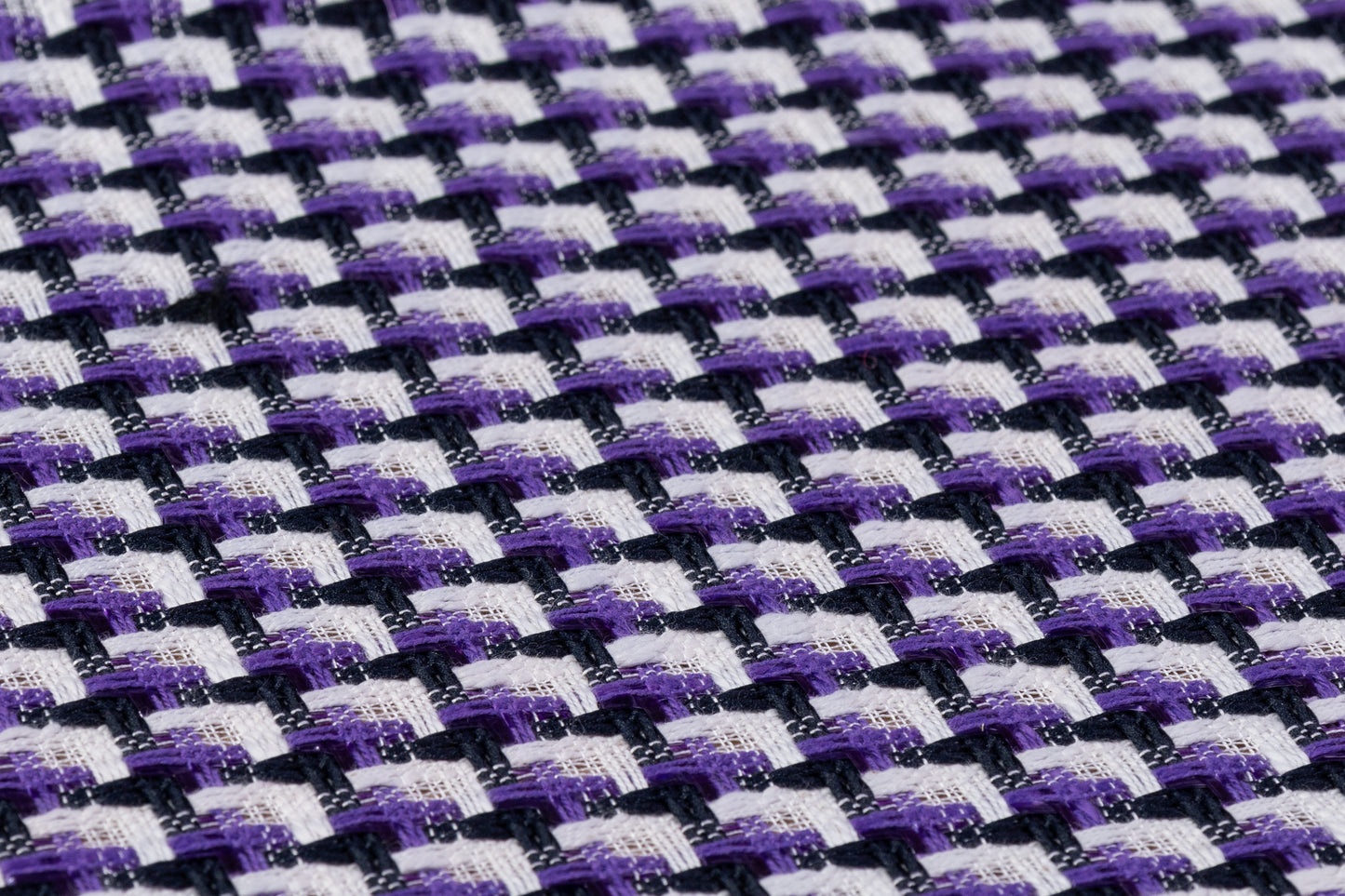 Italian Cotton Blend Tweed - Purple / Navy / White