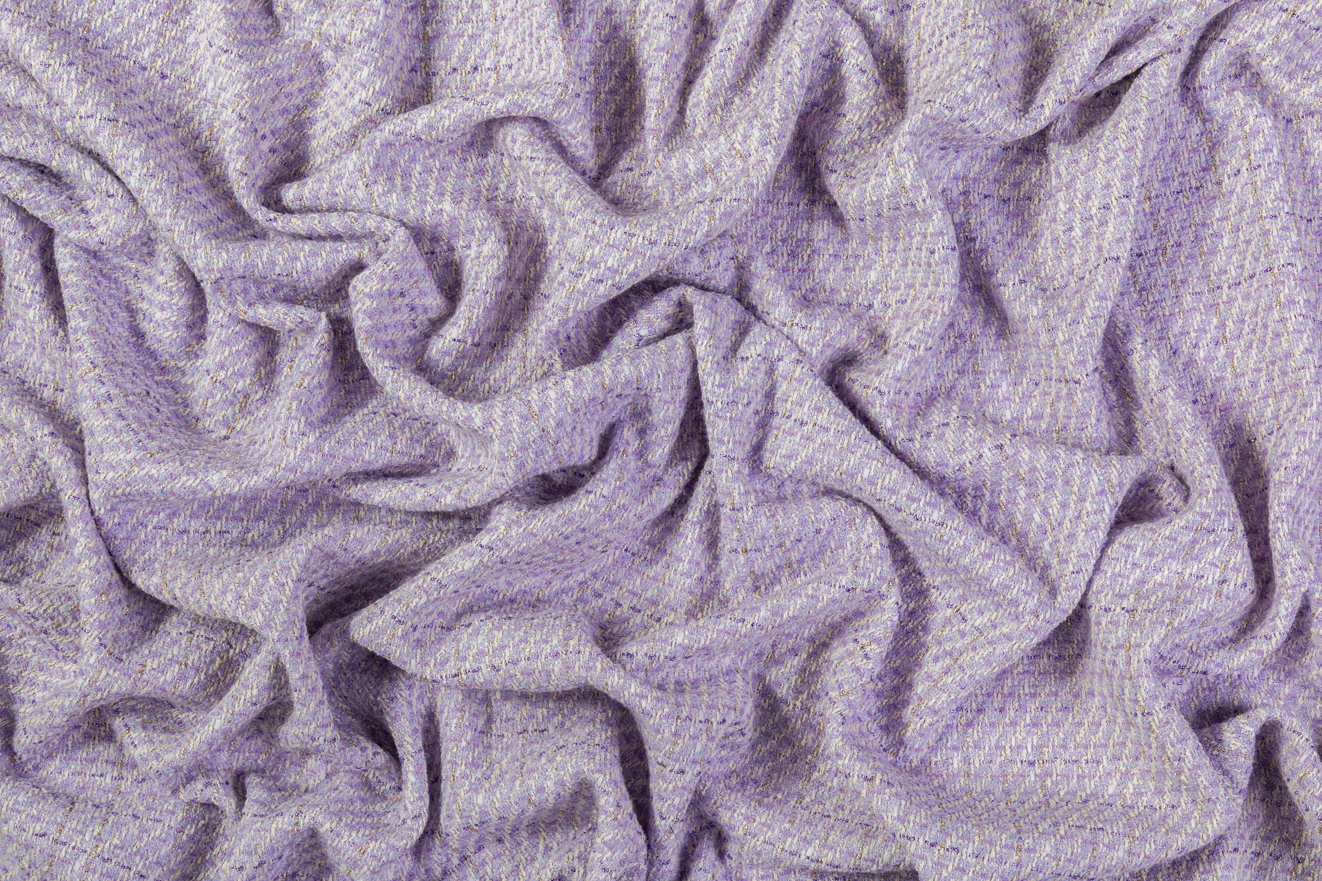 Metallic Cotton Blend Tweed - Lilac