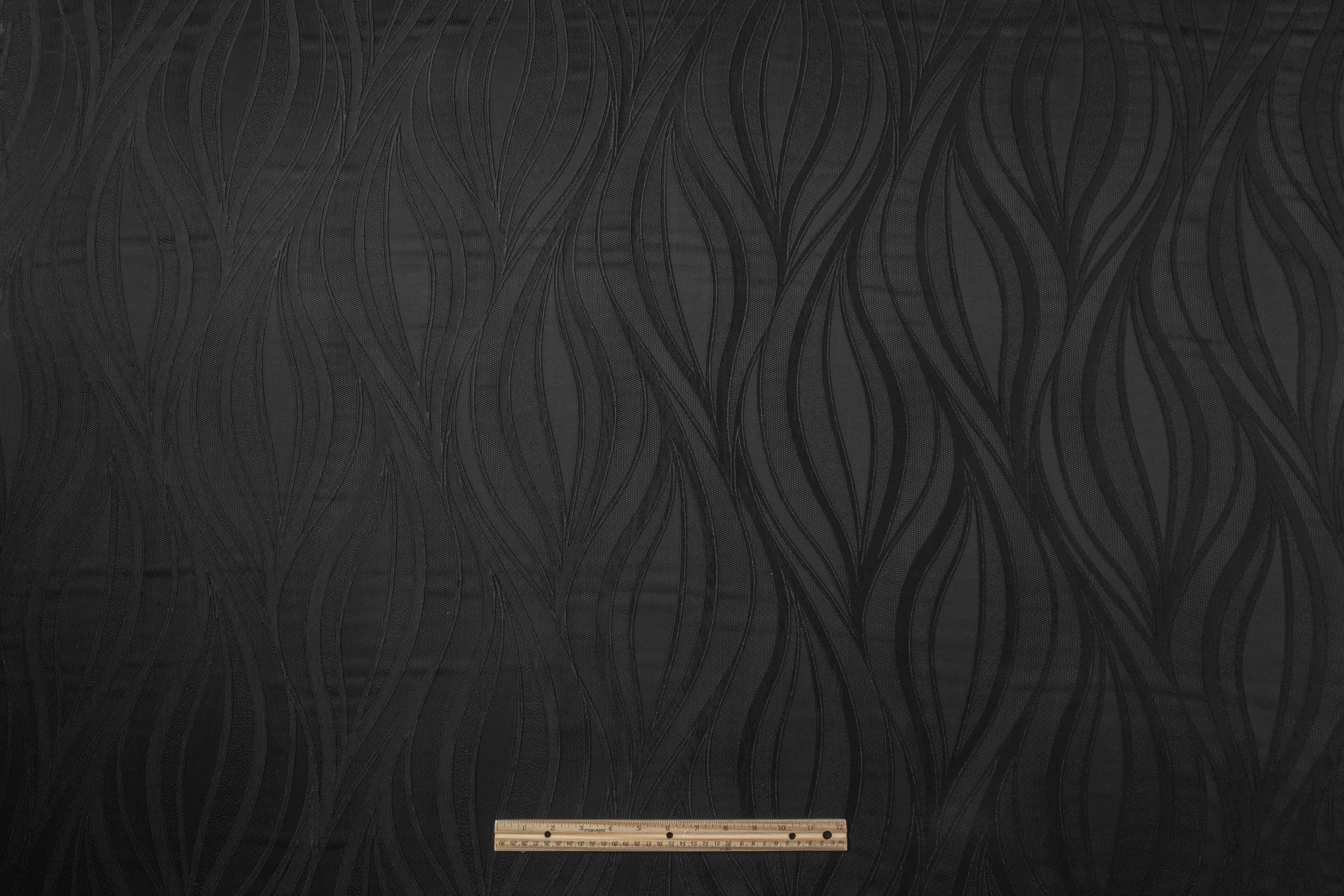 Abstract Viscose Jacquard - Black