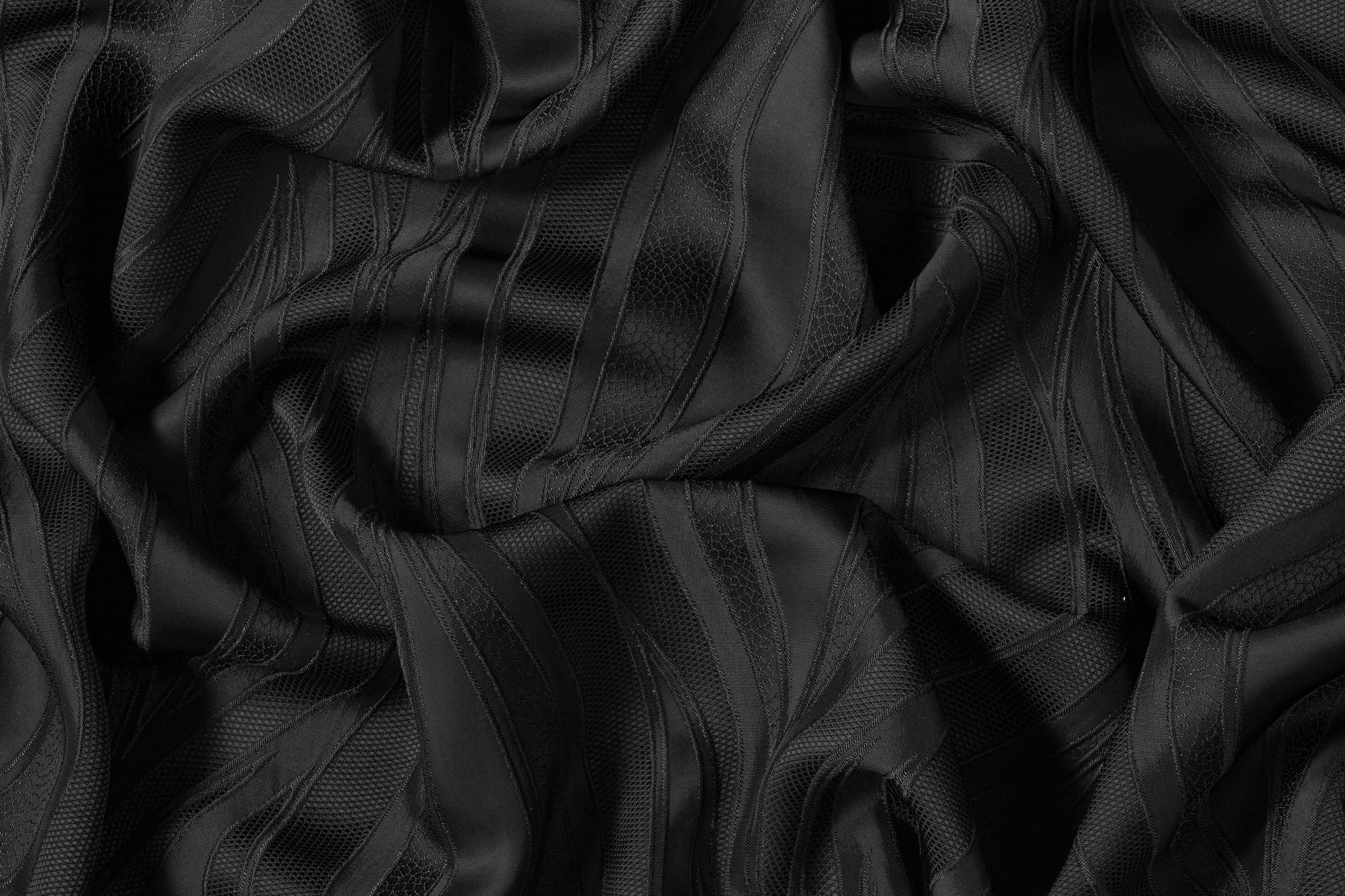 Abstract Viscose Jacquard - Black