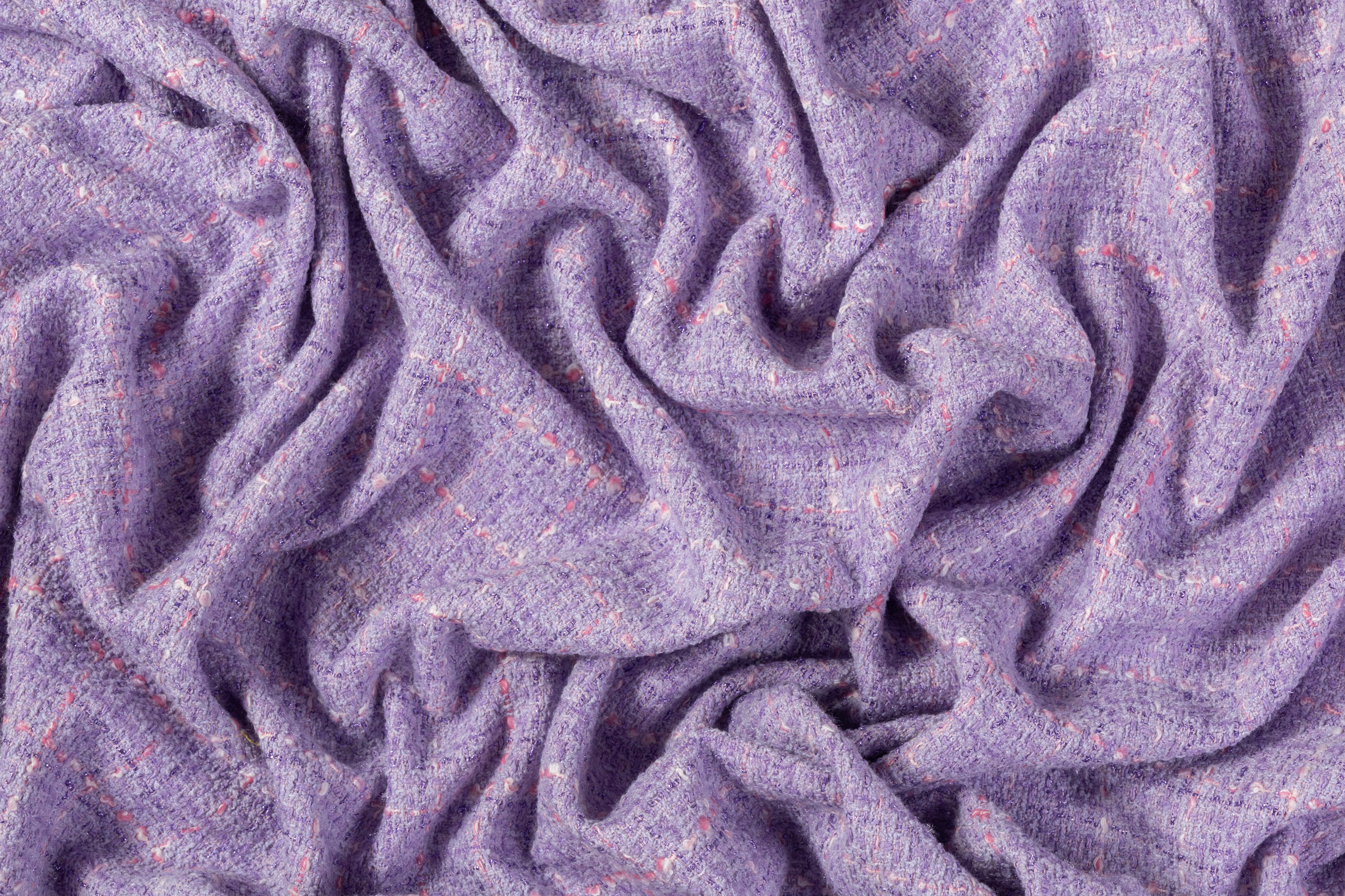 Metallic Cotton Blend Tweed - Lavender