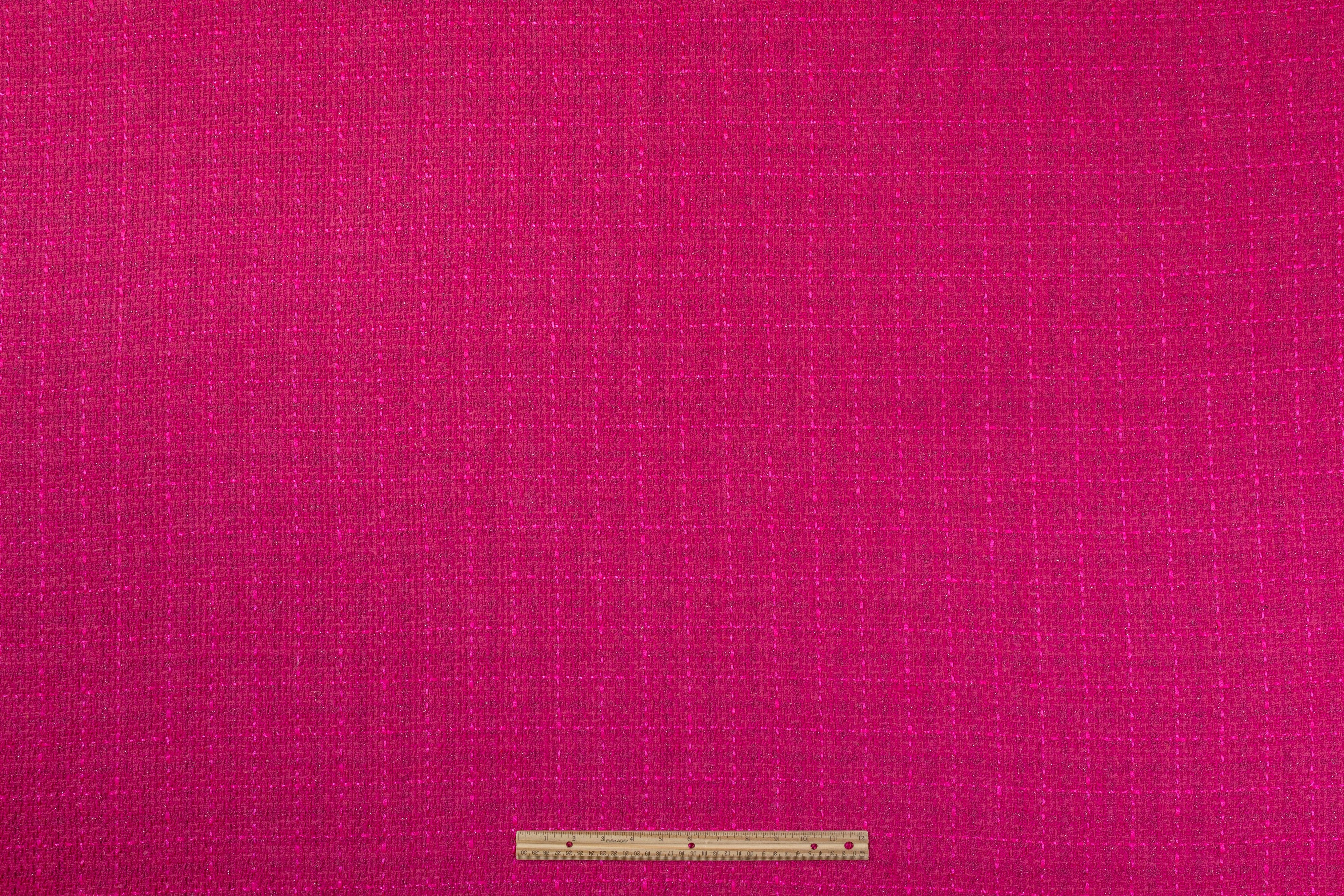 Metallic Cotton Blend Tweed - Magenta