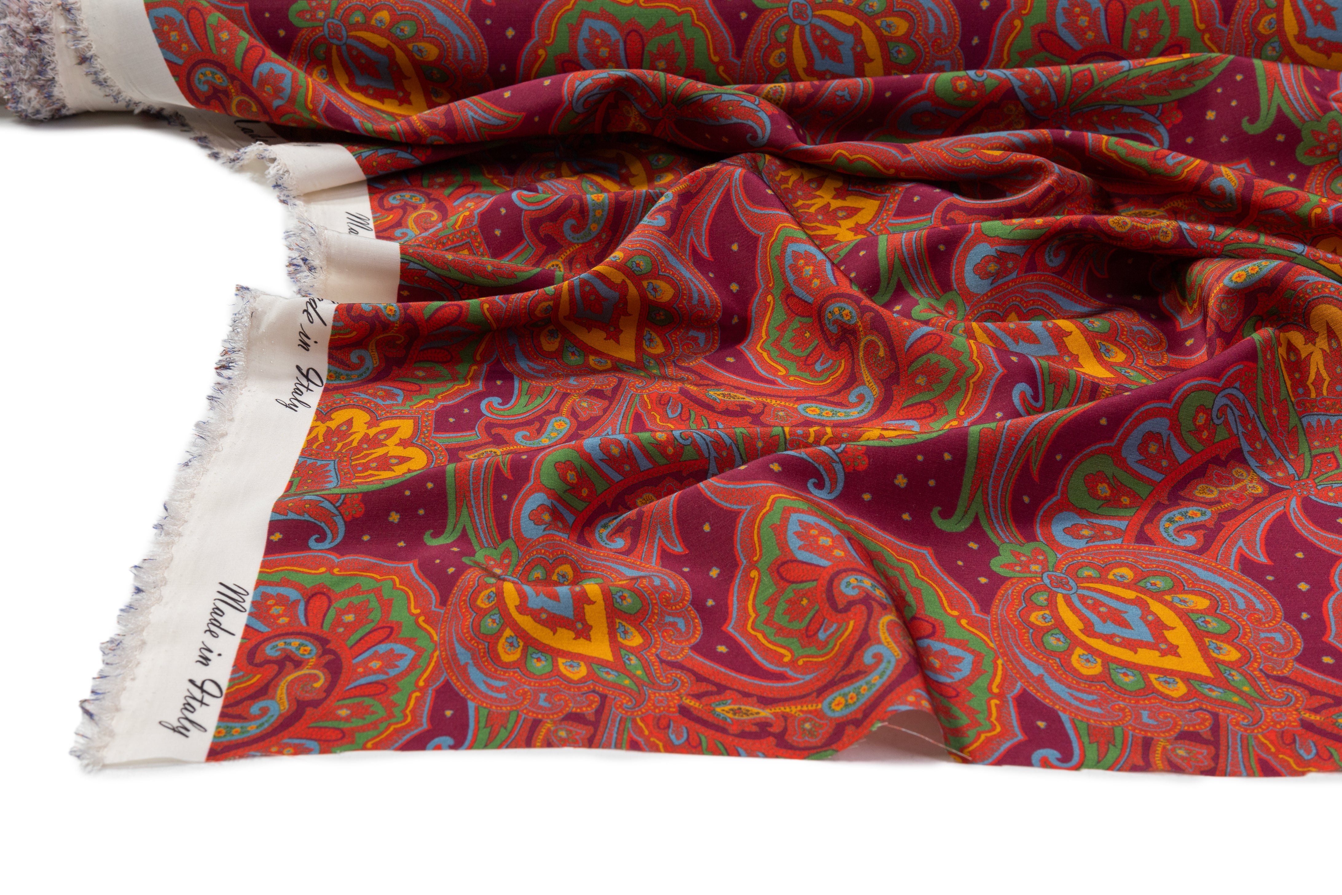 Etro - Paisley Italian Silk Crepe De Chine - Burgundy