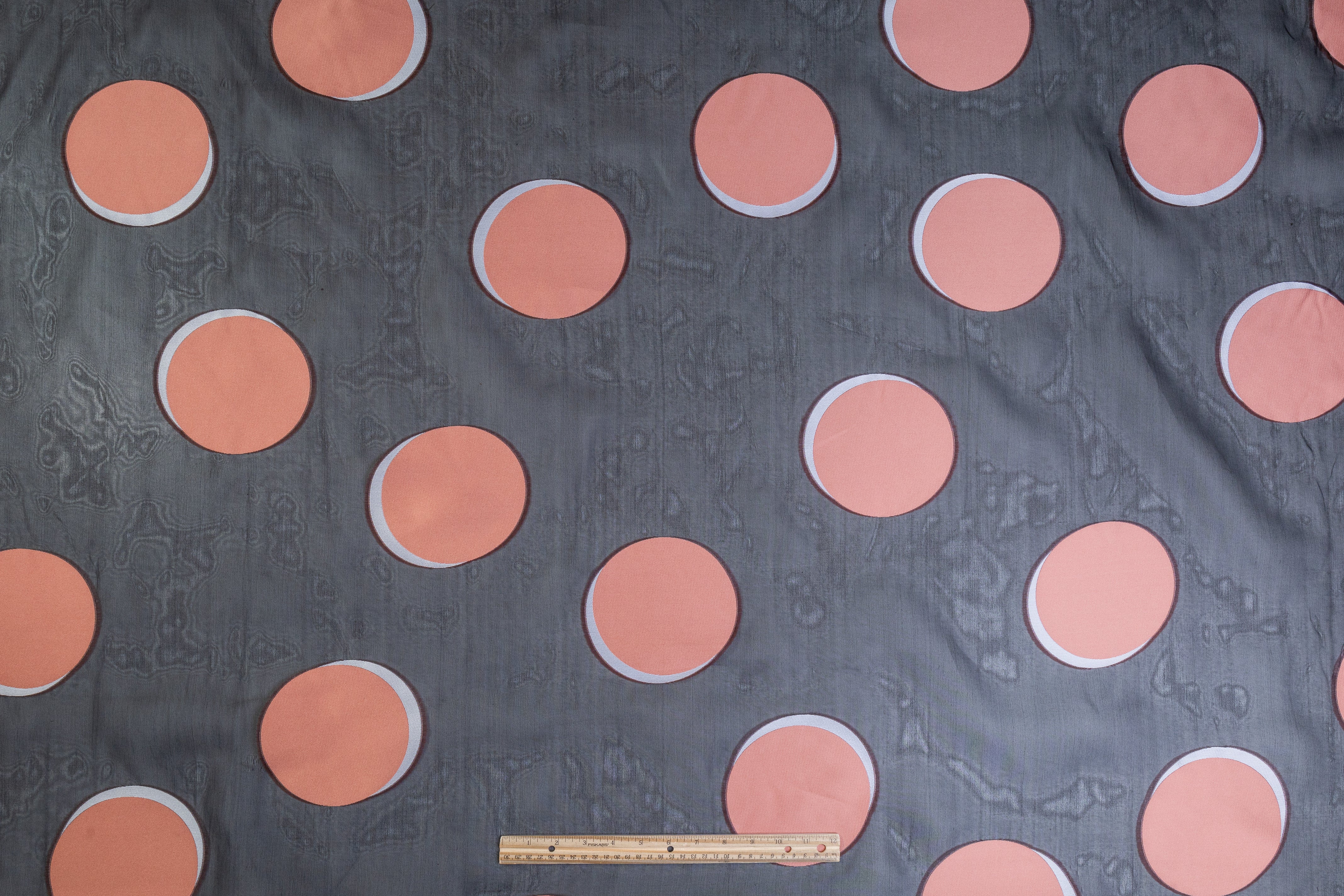 Dotted Silk Organza Fil Coupé - Peach / Black