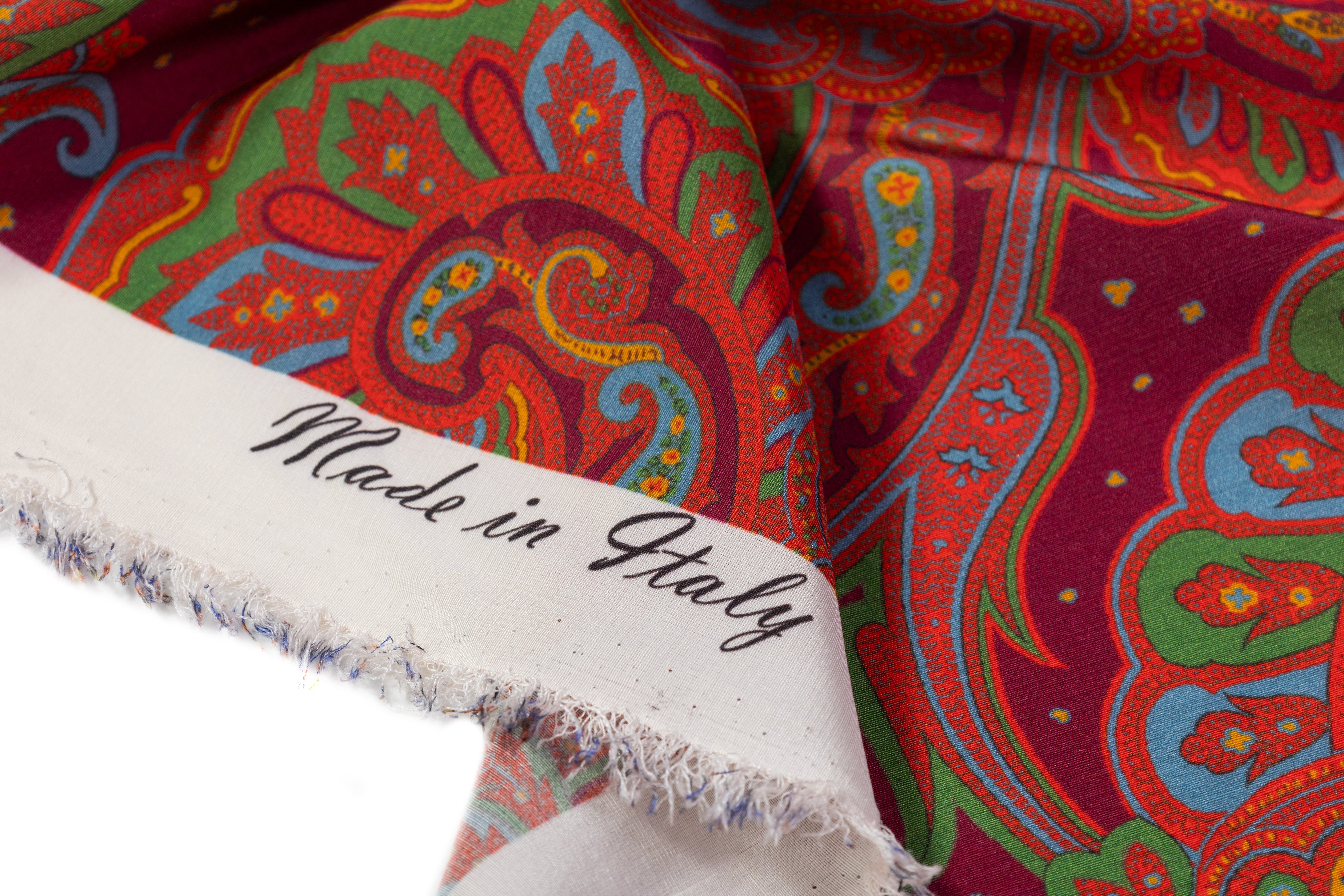 Etro - Paisley Italian Silk Crepe De Chine - Burgundy