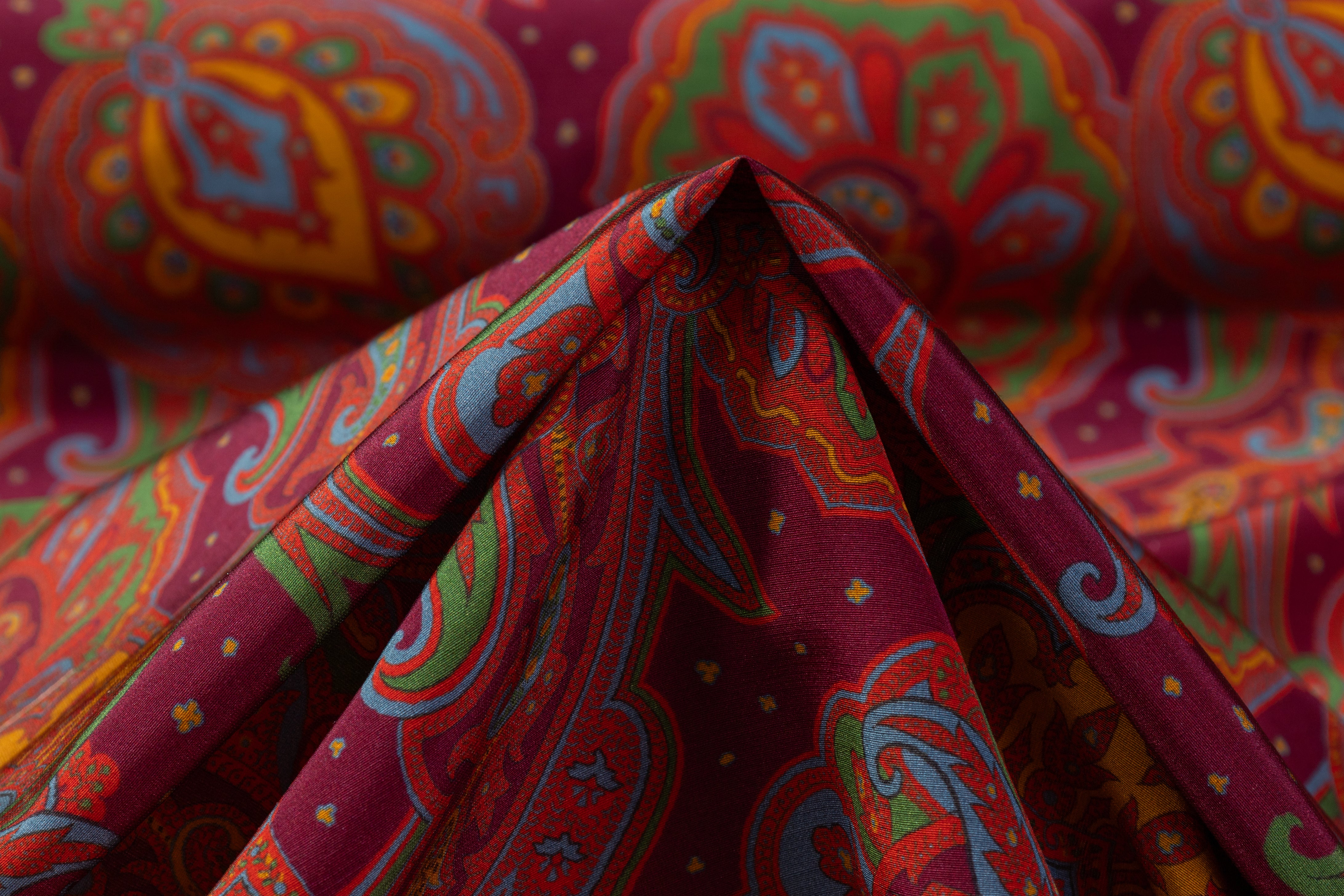 Etro - Paisley Italian Silk Crepe De Chine - Burgundy
