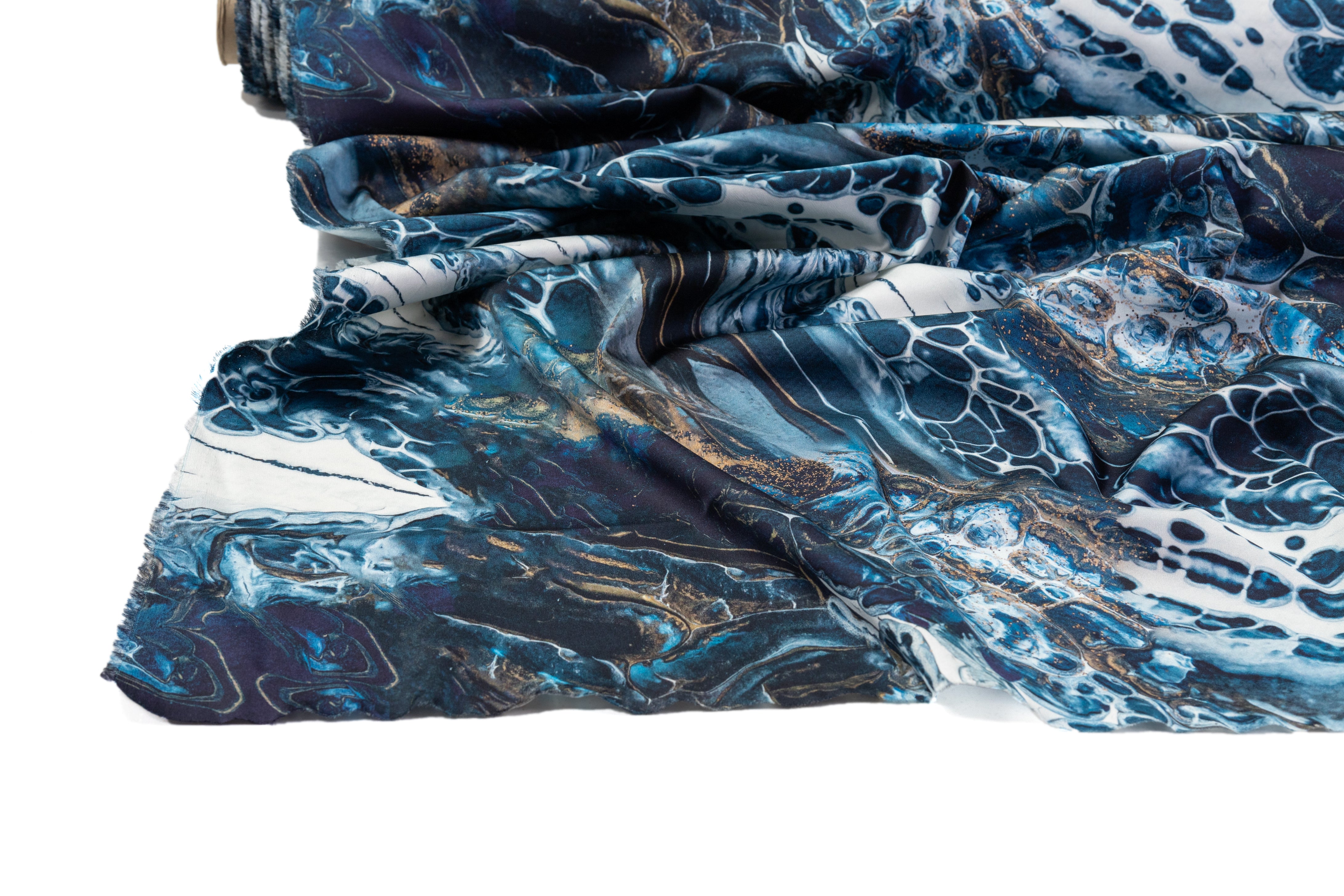 Roberto Cavalli - Abstract 4-Ply Stretch Silk Crepe - Blue
