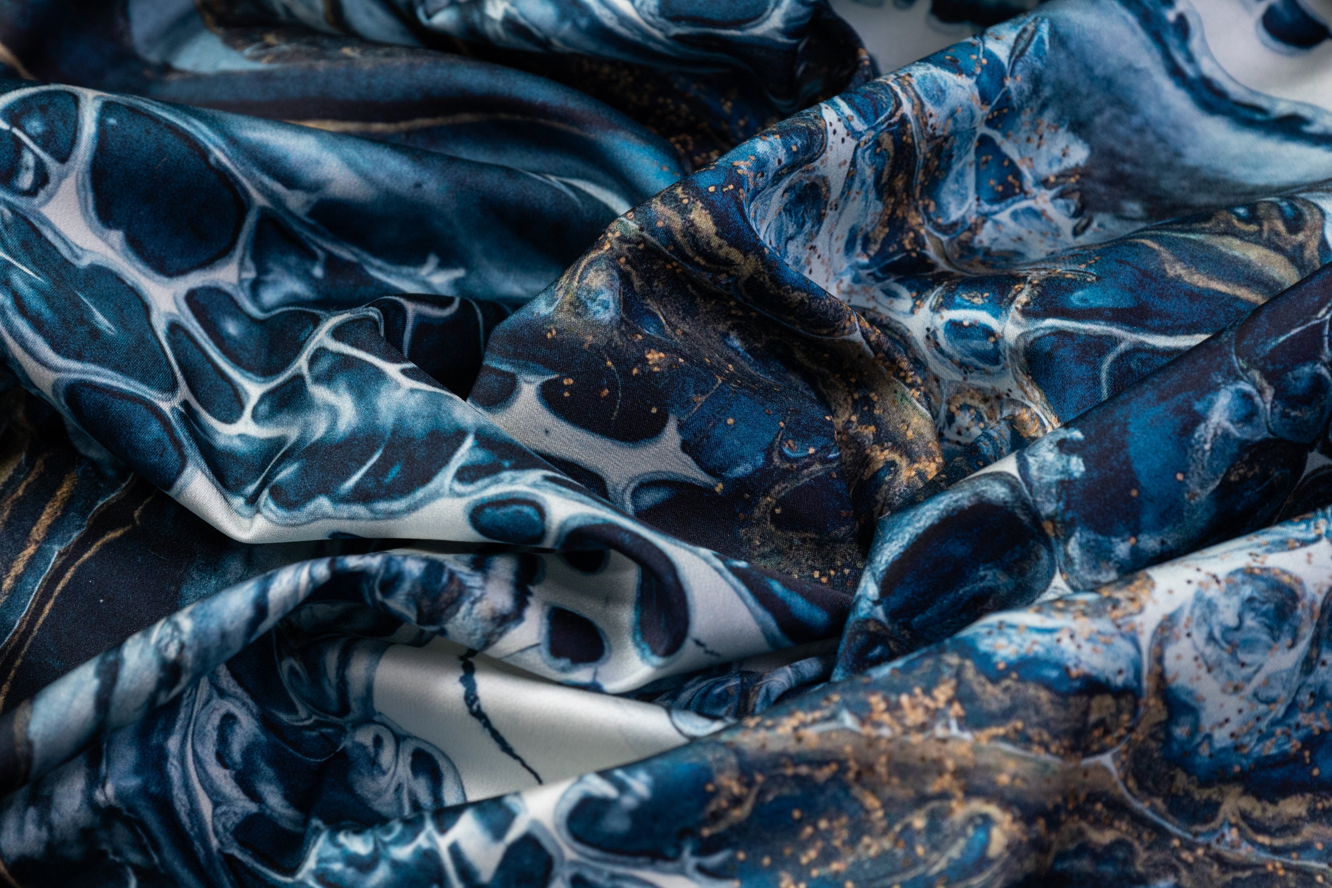 Roberto Cavalli - Abstract 4-Ply Stretch Silk Crepe - Blue