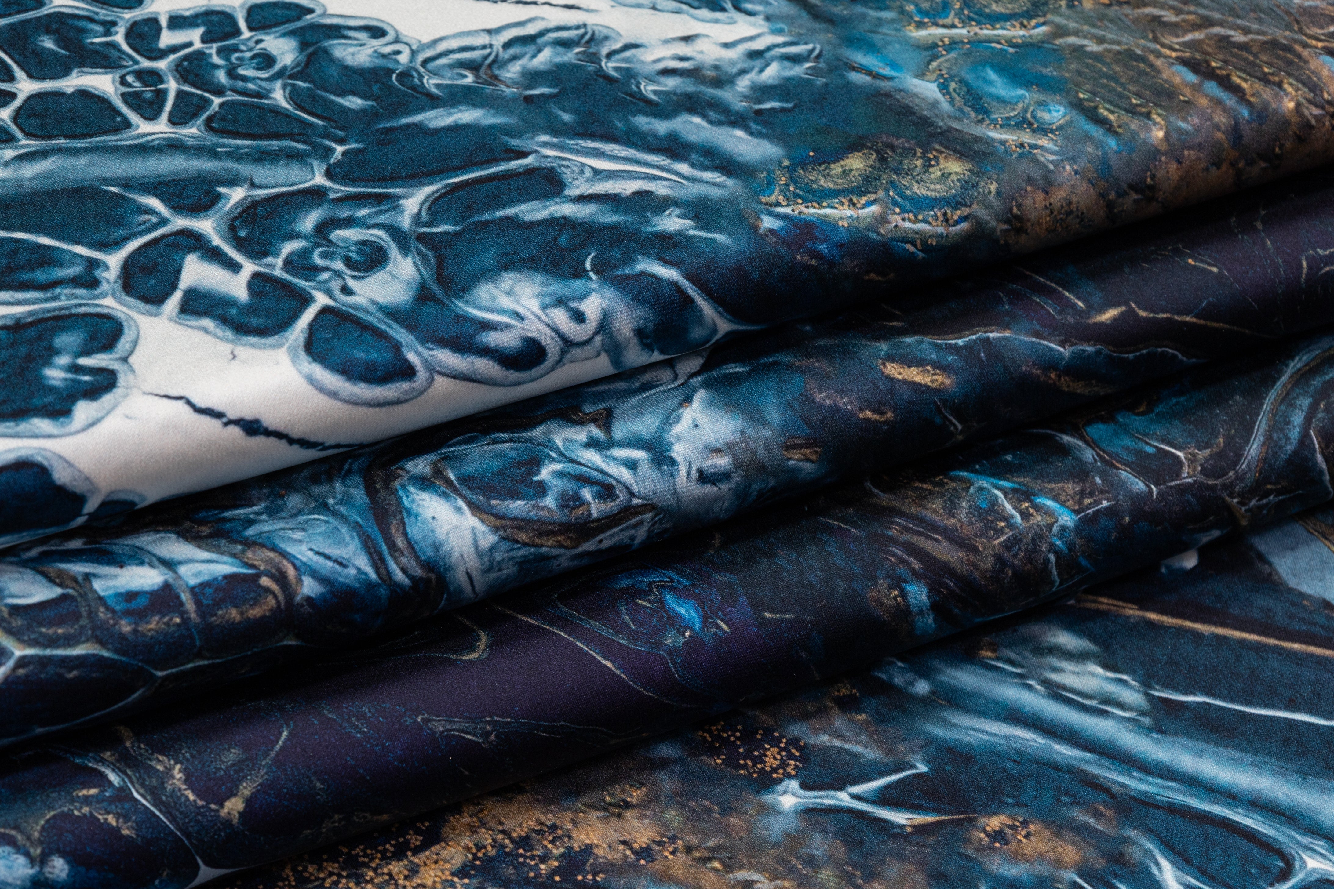 Roberto Cavalli - Abstract 4-Ply Stretch Silk Crepe - Blue