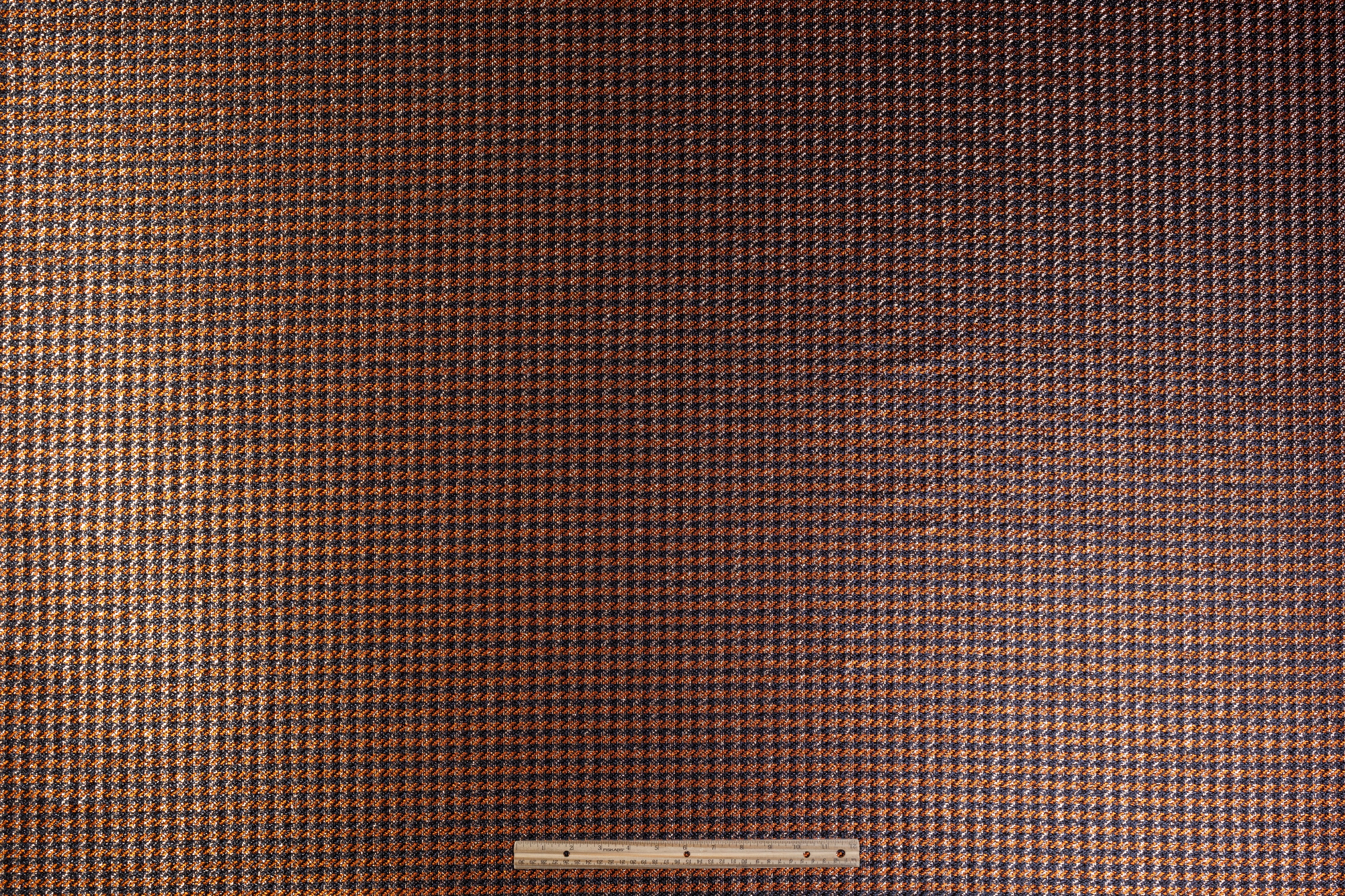 Metallic Italian Houndstooth Brocade - Copper / Black / Gold