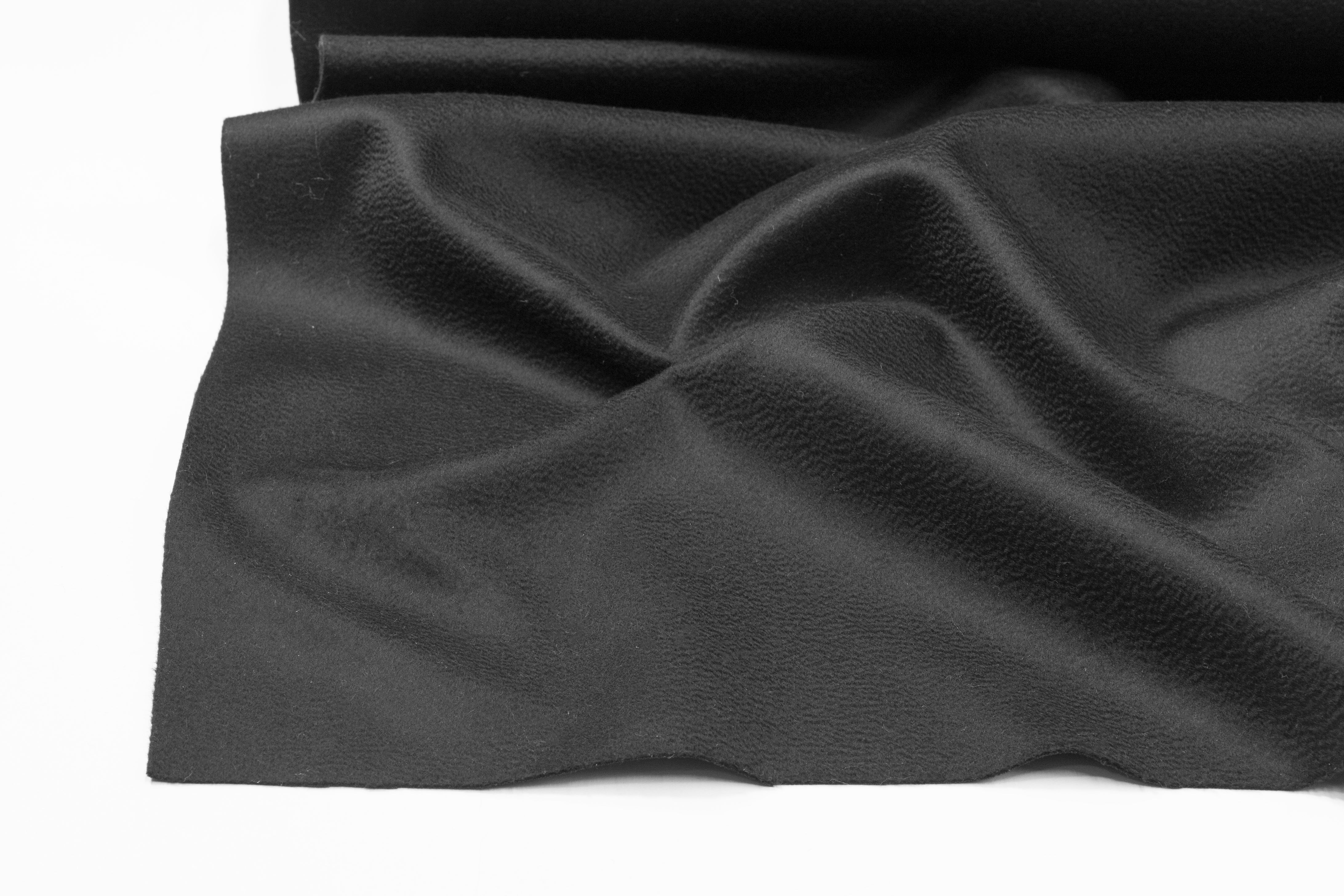 Neoprene Fused Wool Coating - Black