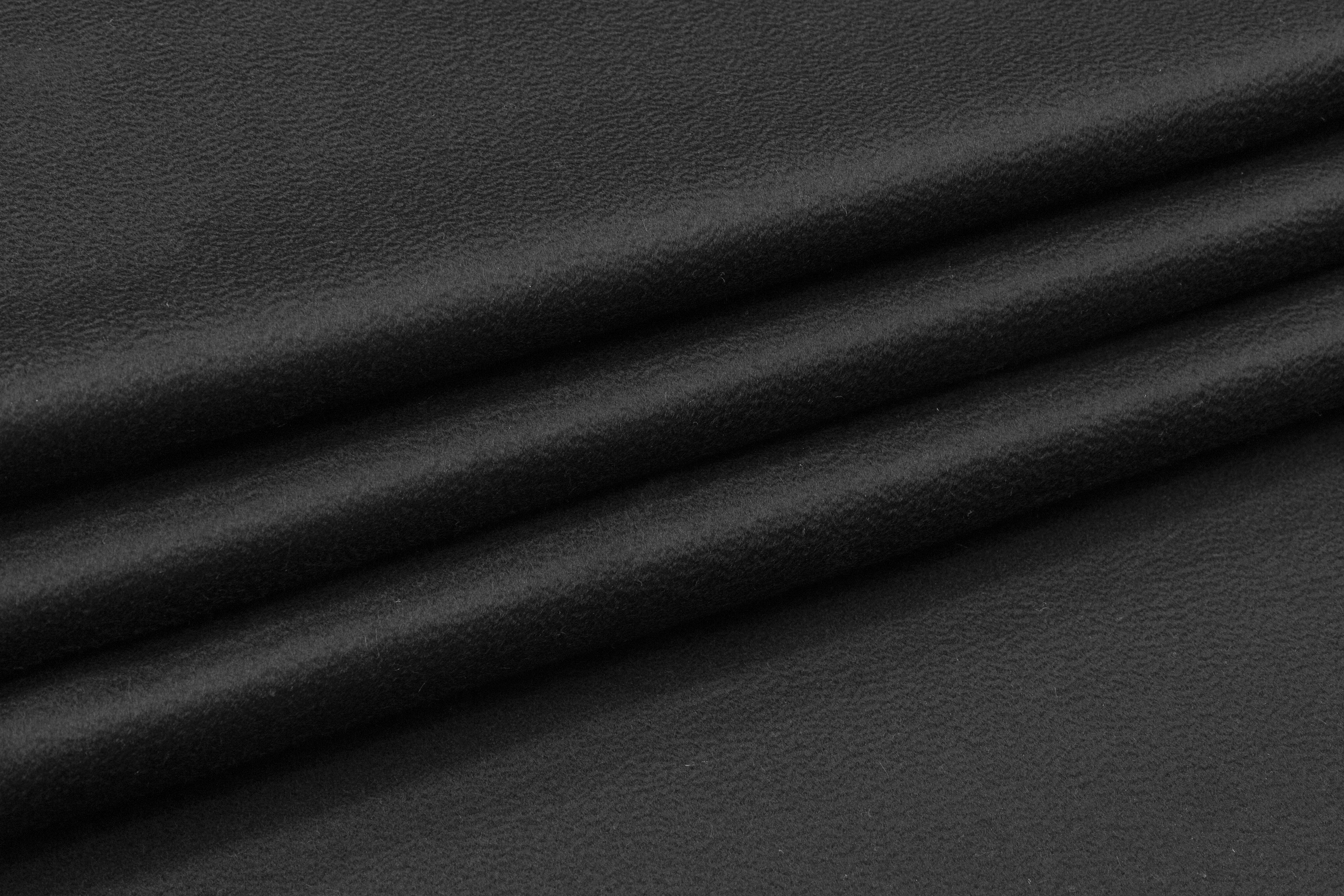 Neoprene Fused Wool Coating - Black
