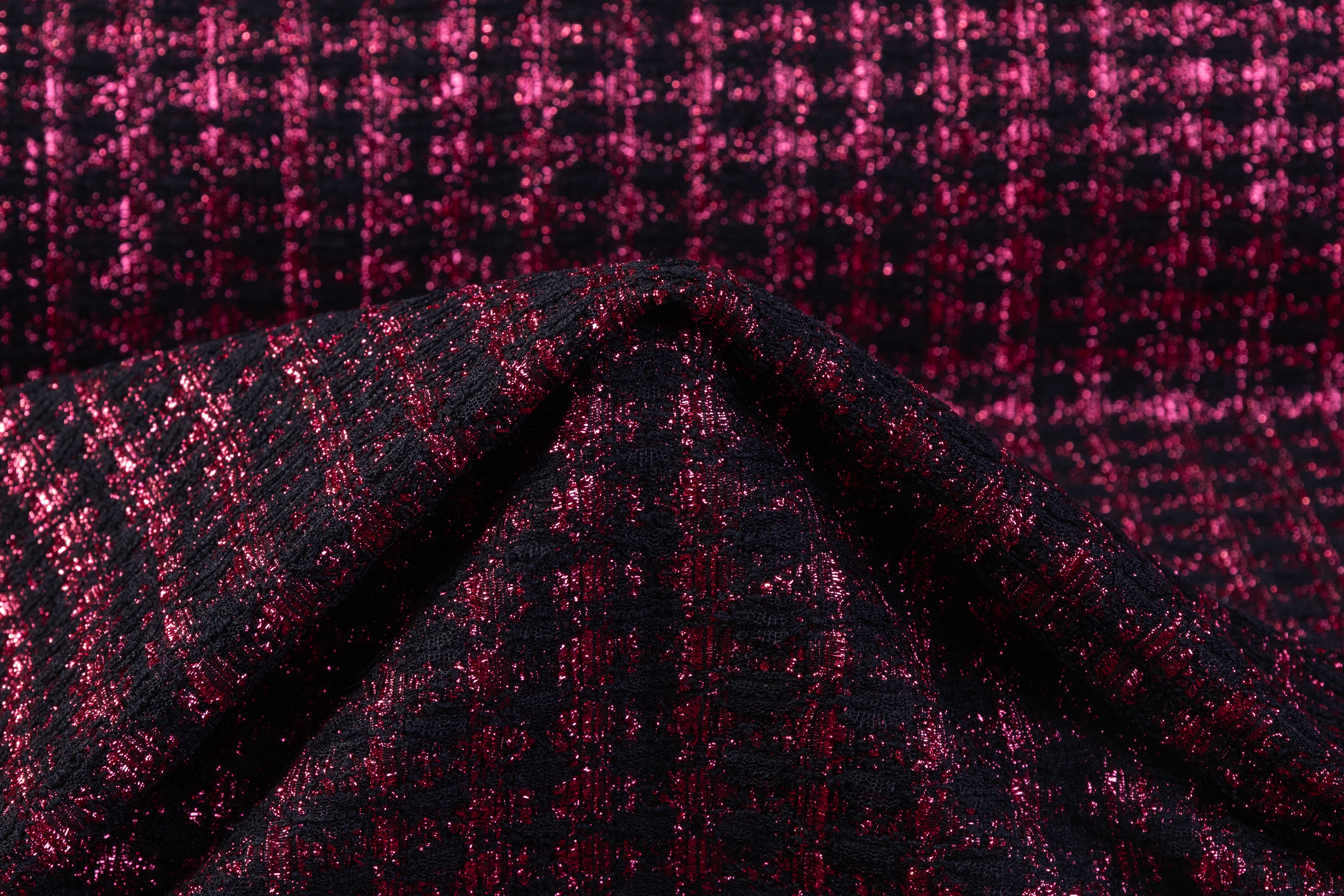 Emanuel Ungaro - Metallic Italian Tweed - Pink / Black