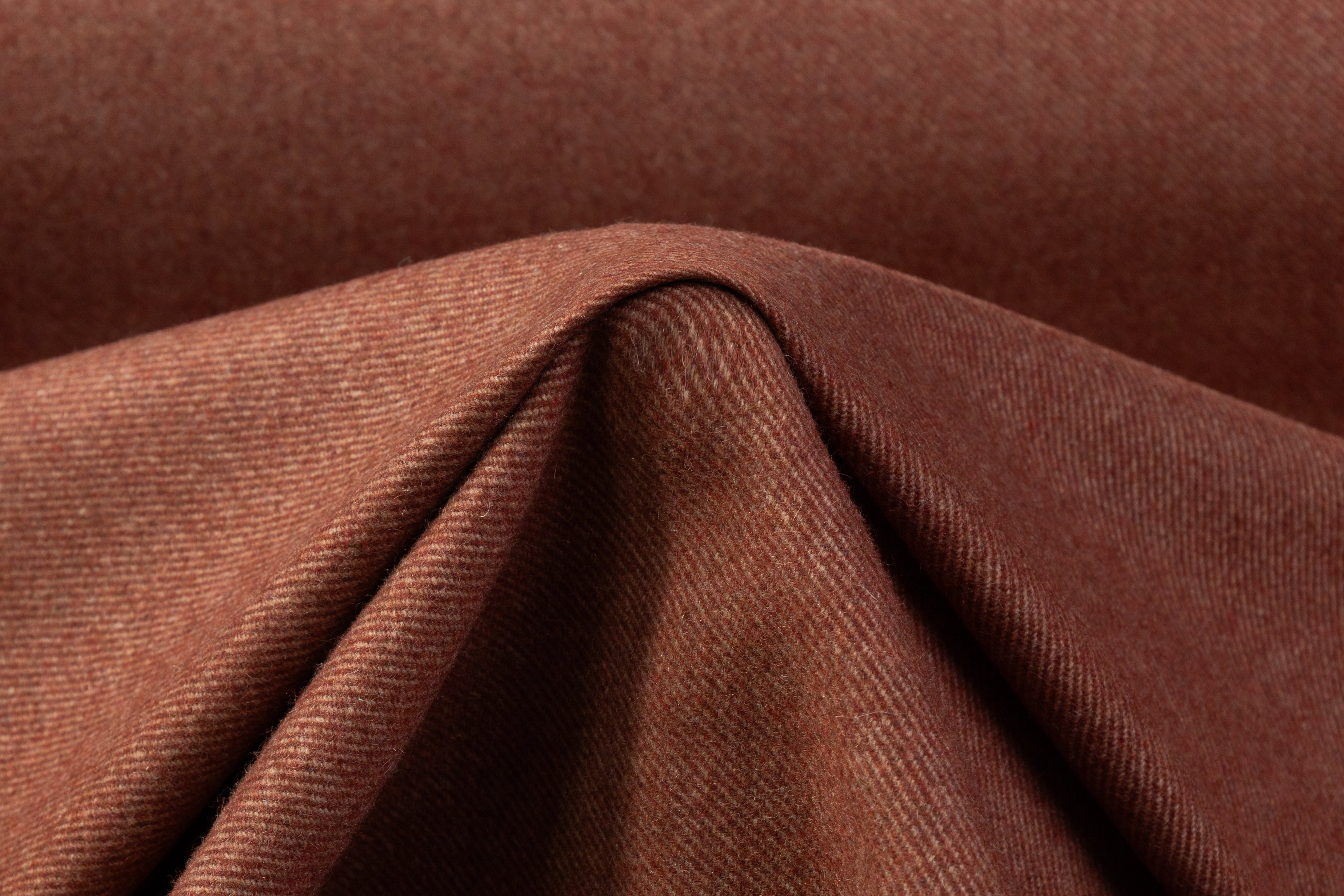 Italian Wool Nylon Twill Coating - Rust Brown