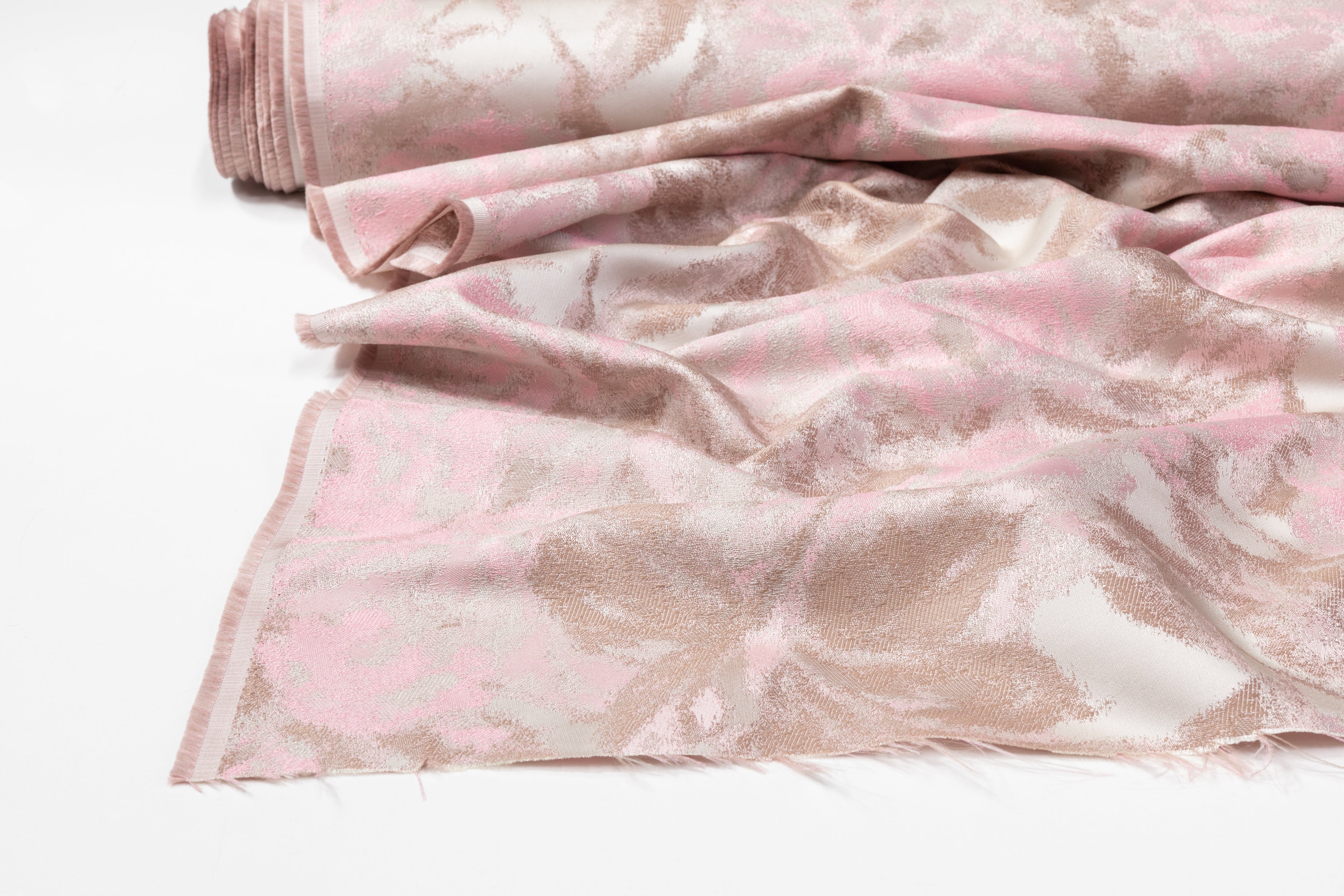 Abstract Brocade - Pink / Beige