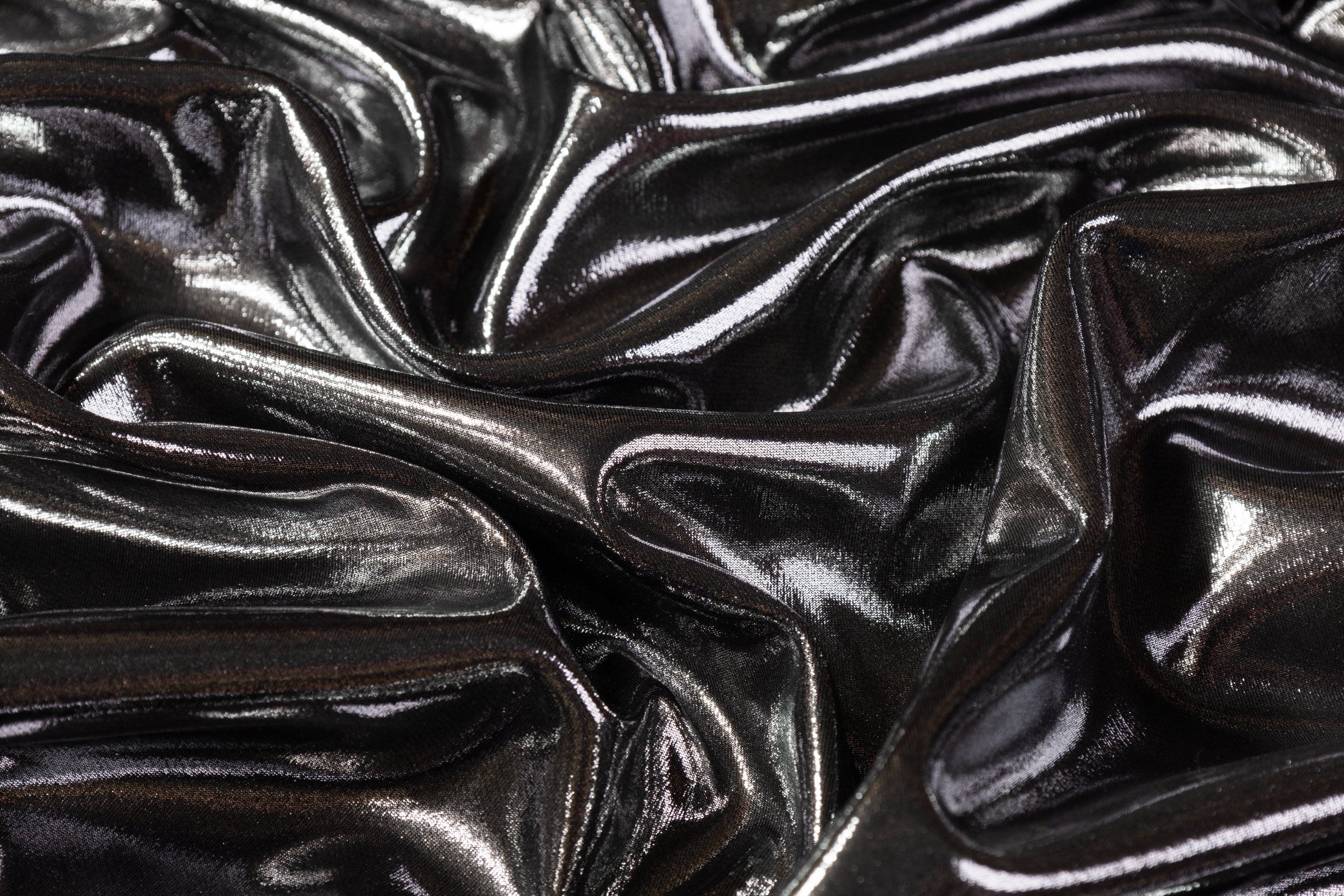 Laminated Italian Stretch Nylon Knit - Silver