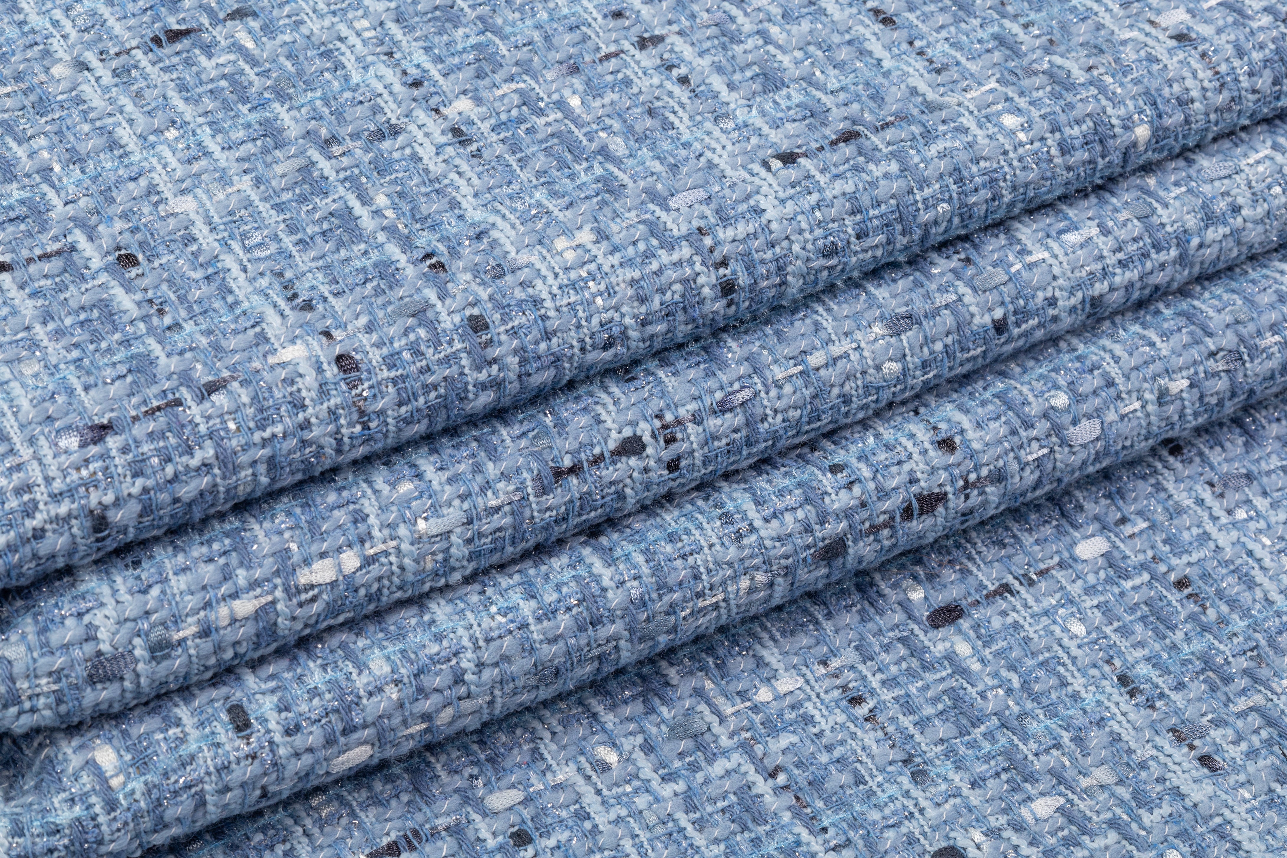 Metallic Tweed Boucle - Blue