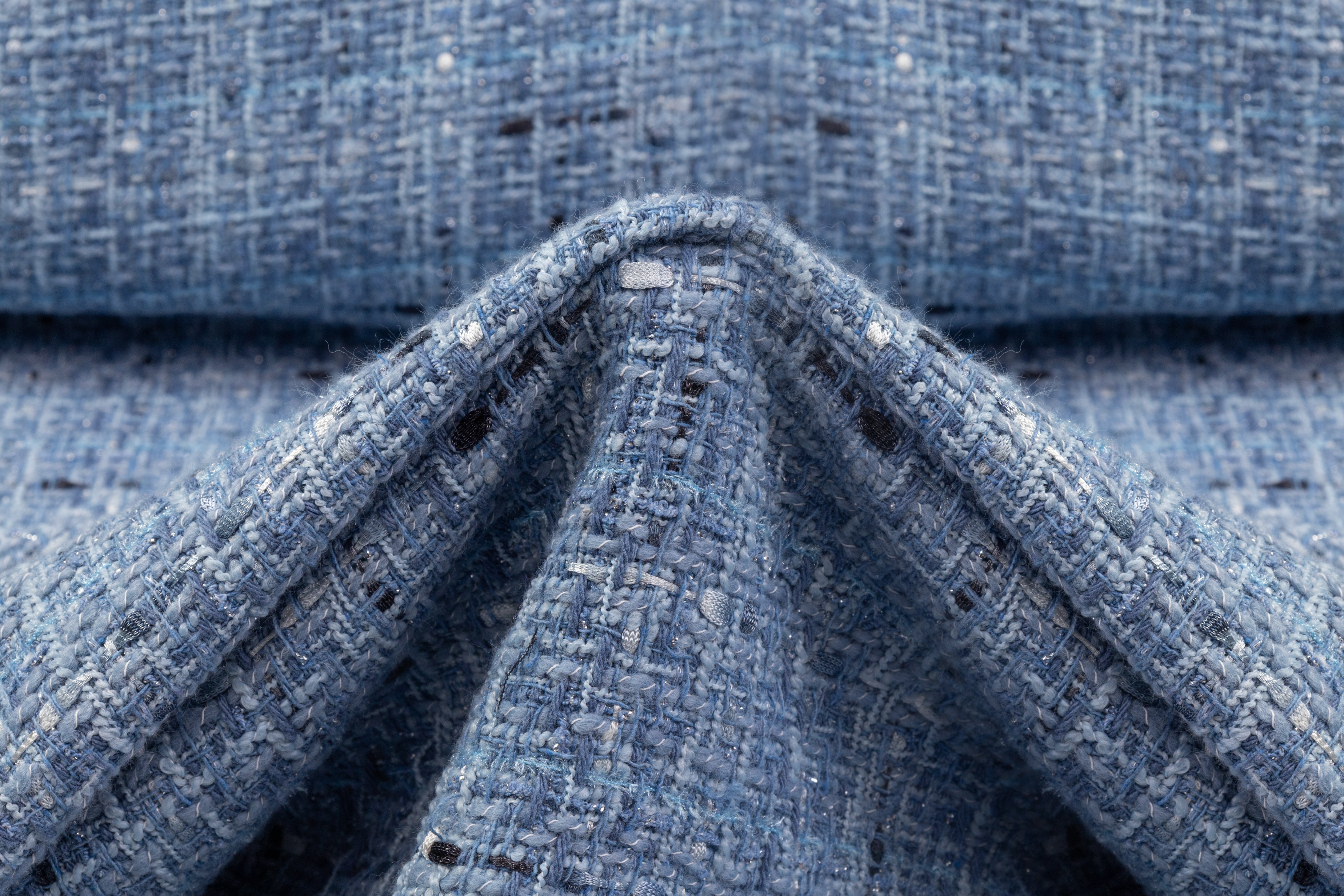 Metallic Tweed Boucle - Blue