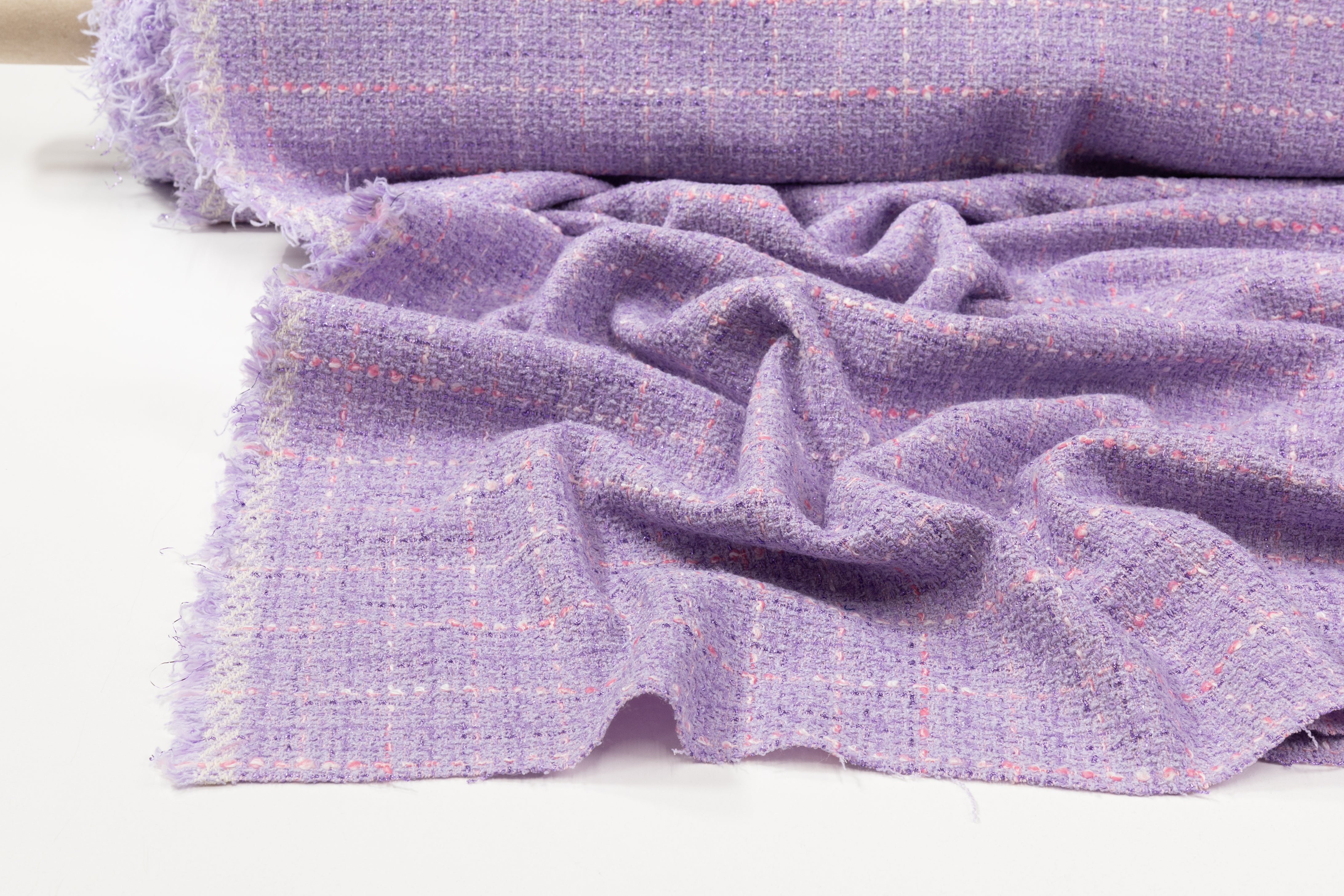 Metallic Cotton Blend Tweed - Lavender