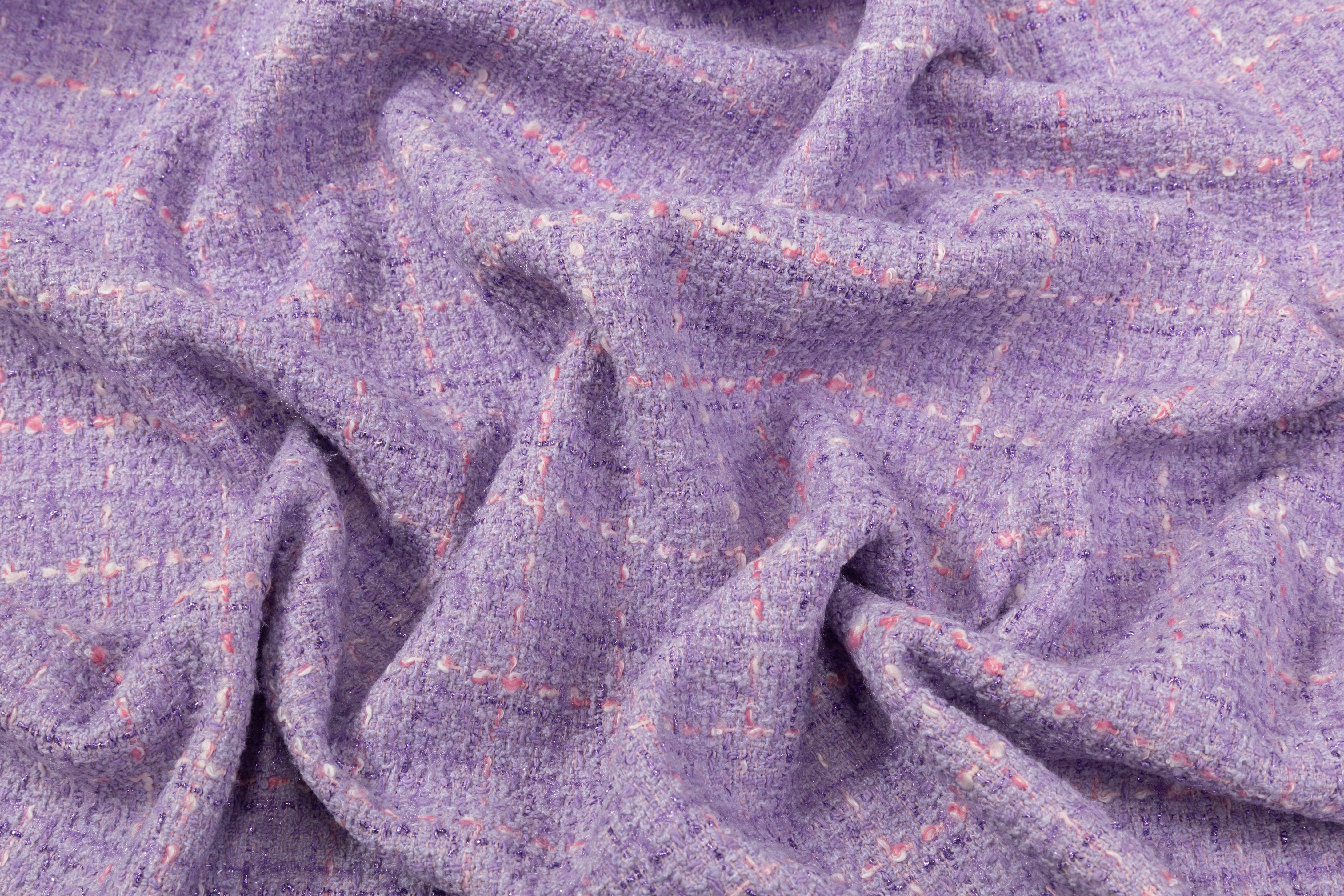 Metallic Cotton Blend Tweed - Lavender