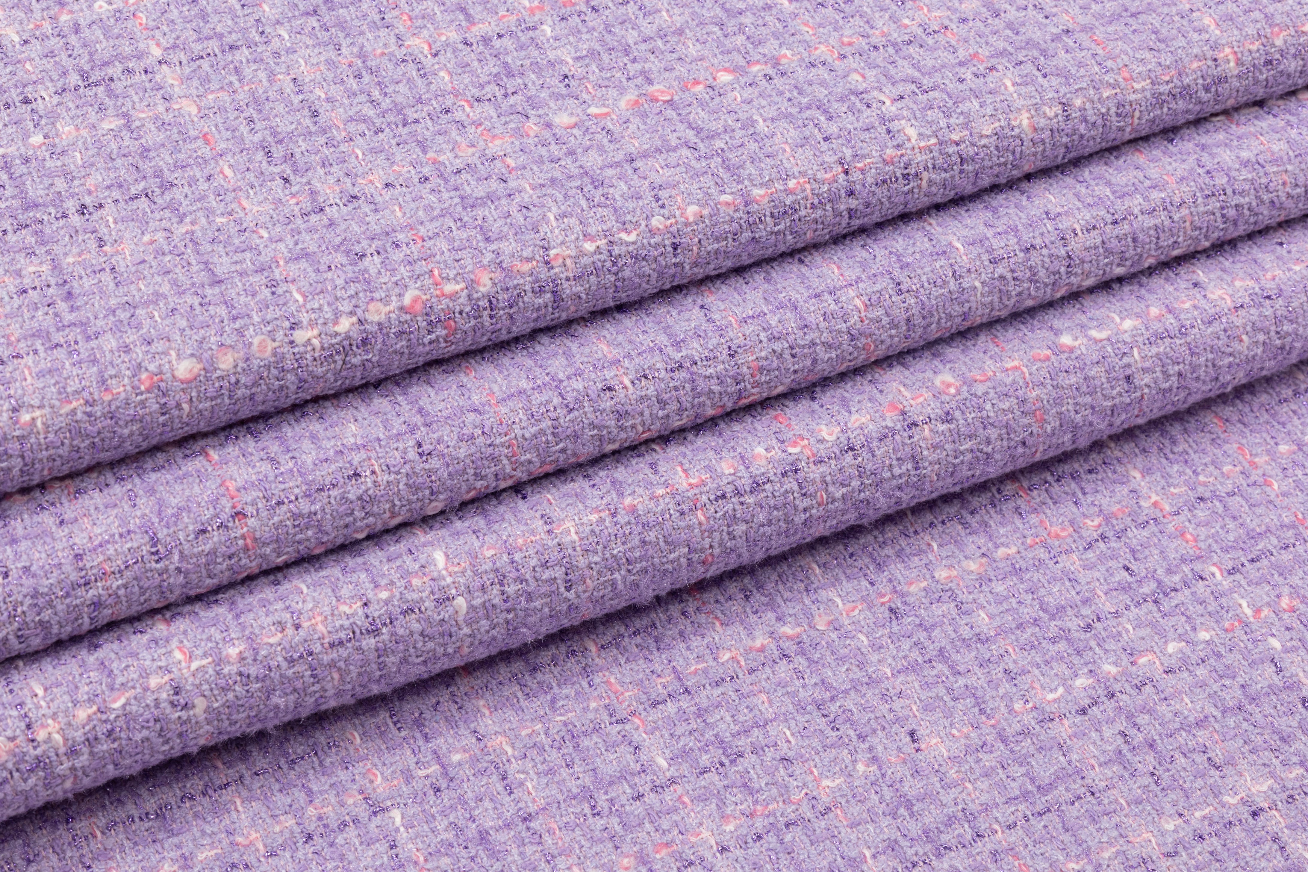 Metallic Cotton Blend Tweed - Lavender