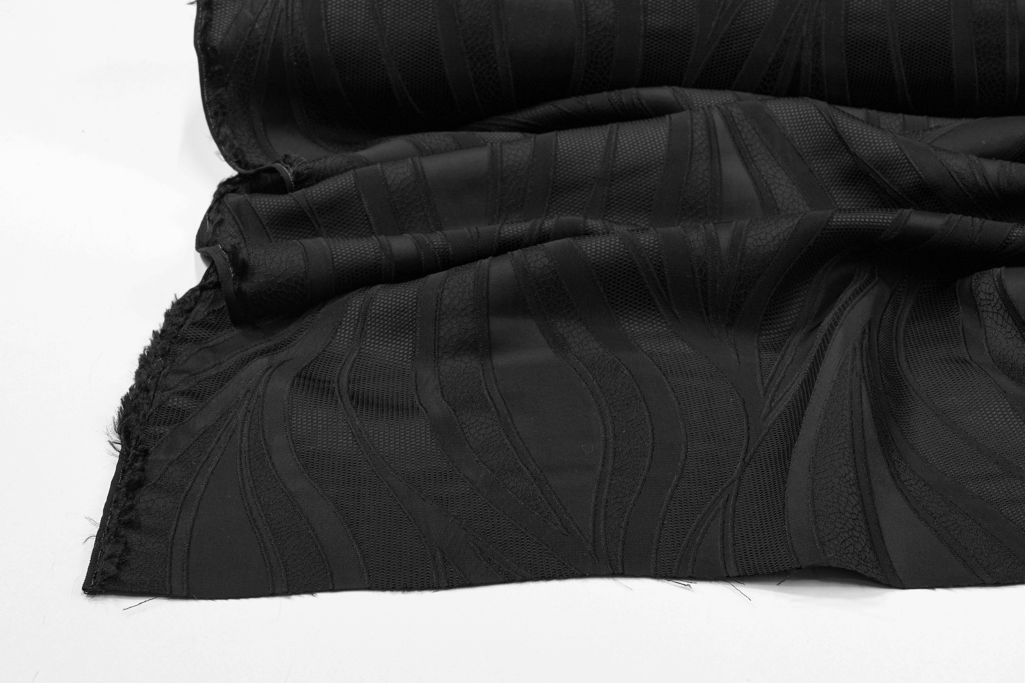 Abstract Viscose Jacquard - Black