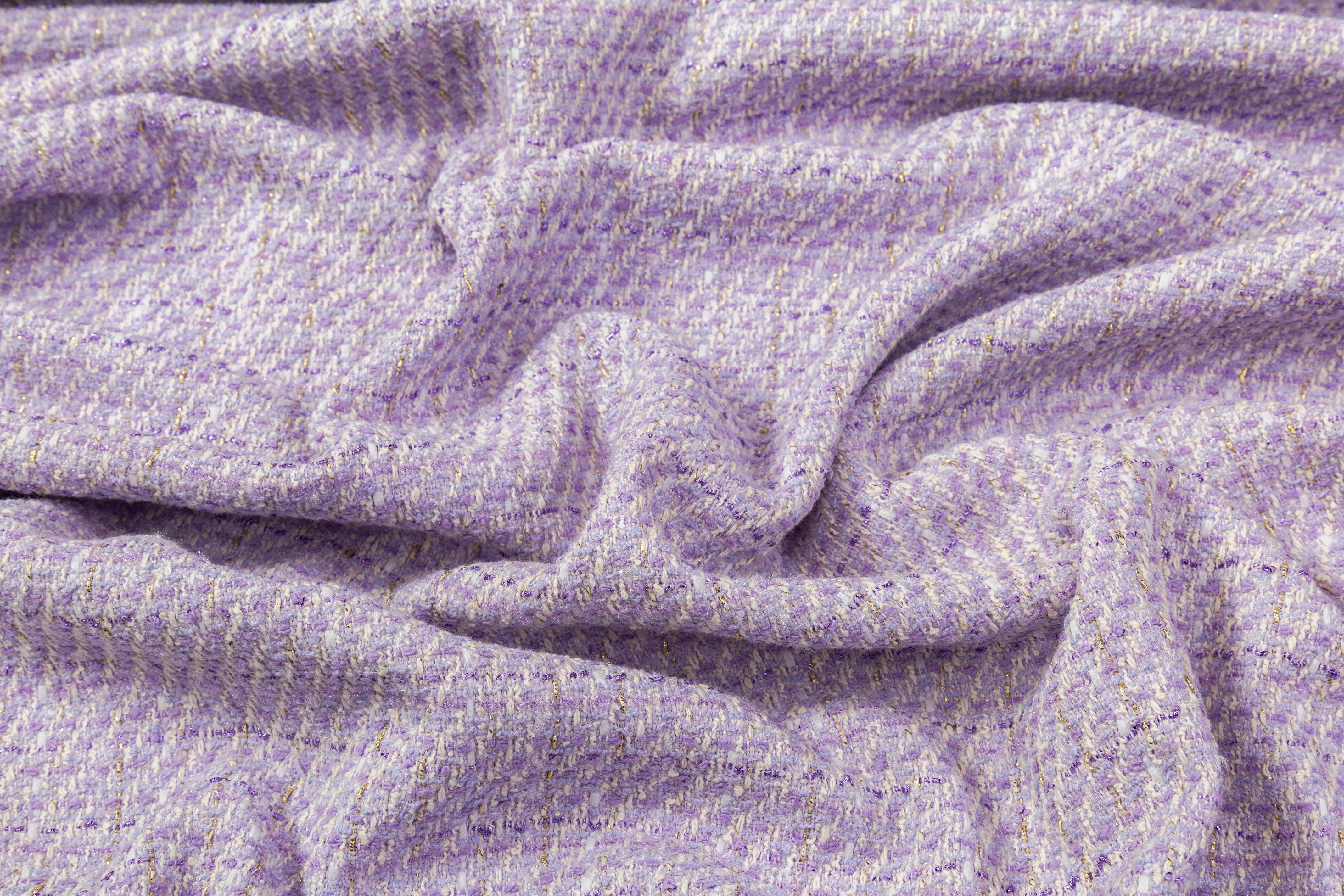 Metallic Cotton Blend Tweed - Lilac
