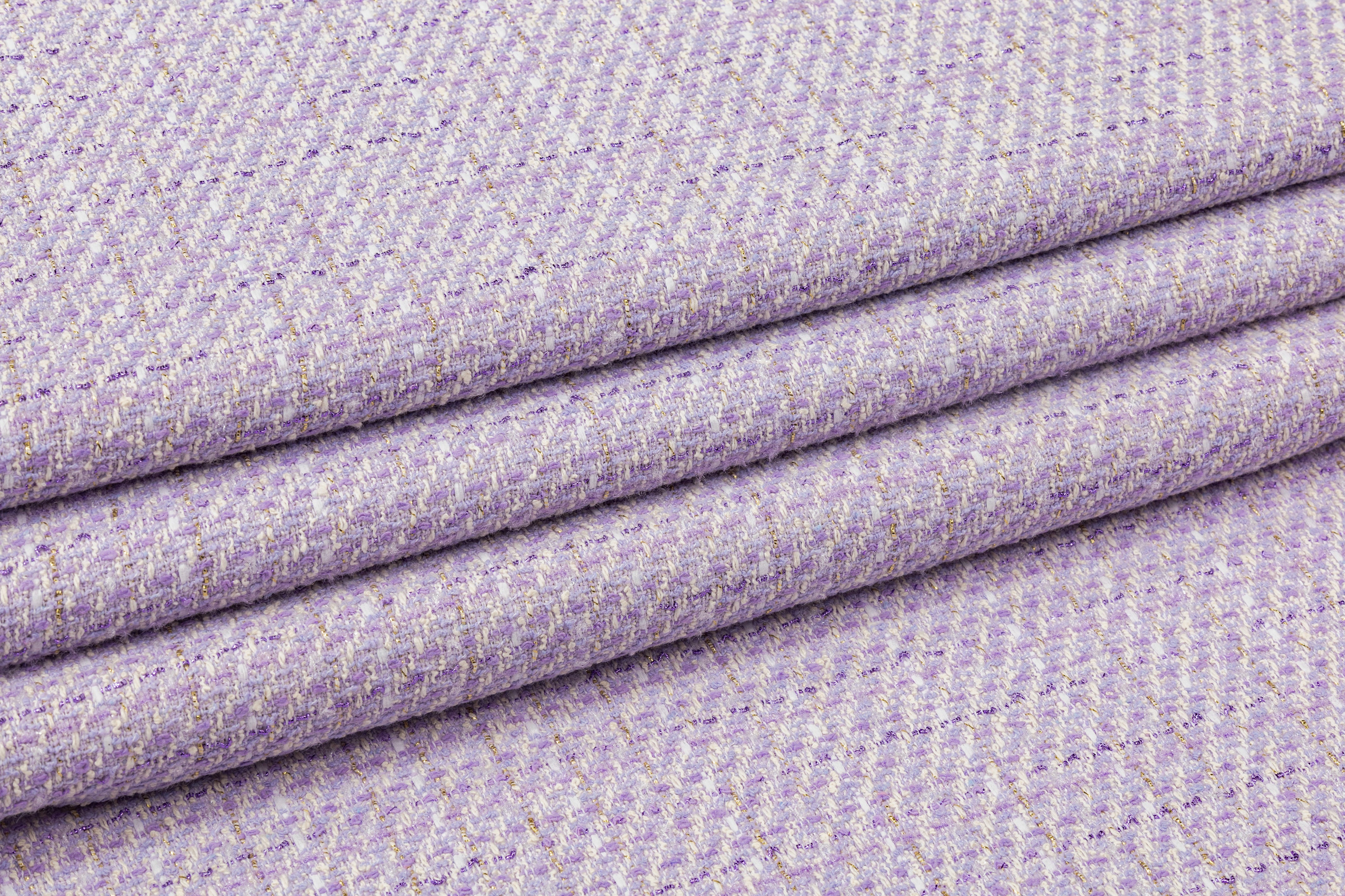 Metallic Cotton Blend Tweed - Lilac