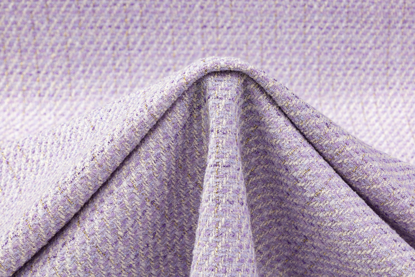 Metallic Cotton Blend Tweed - Lilac