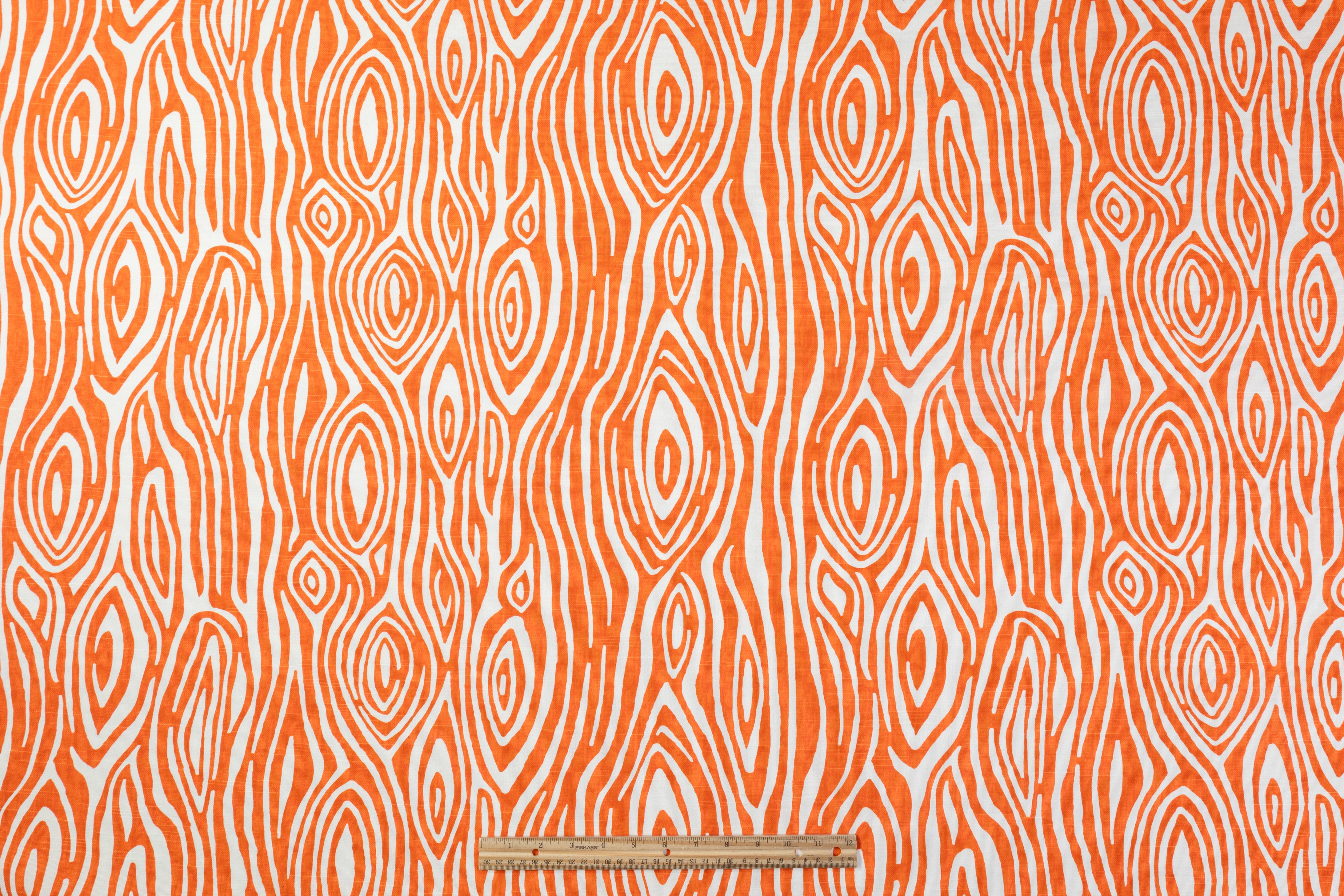 Abstract Printed Cotton Canvas - Orange / White